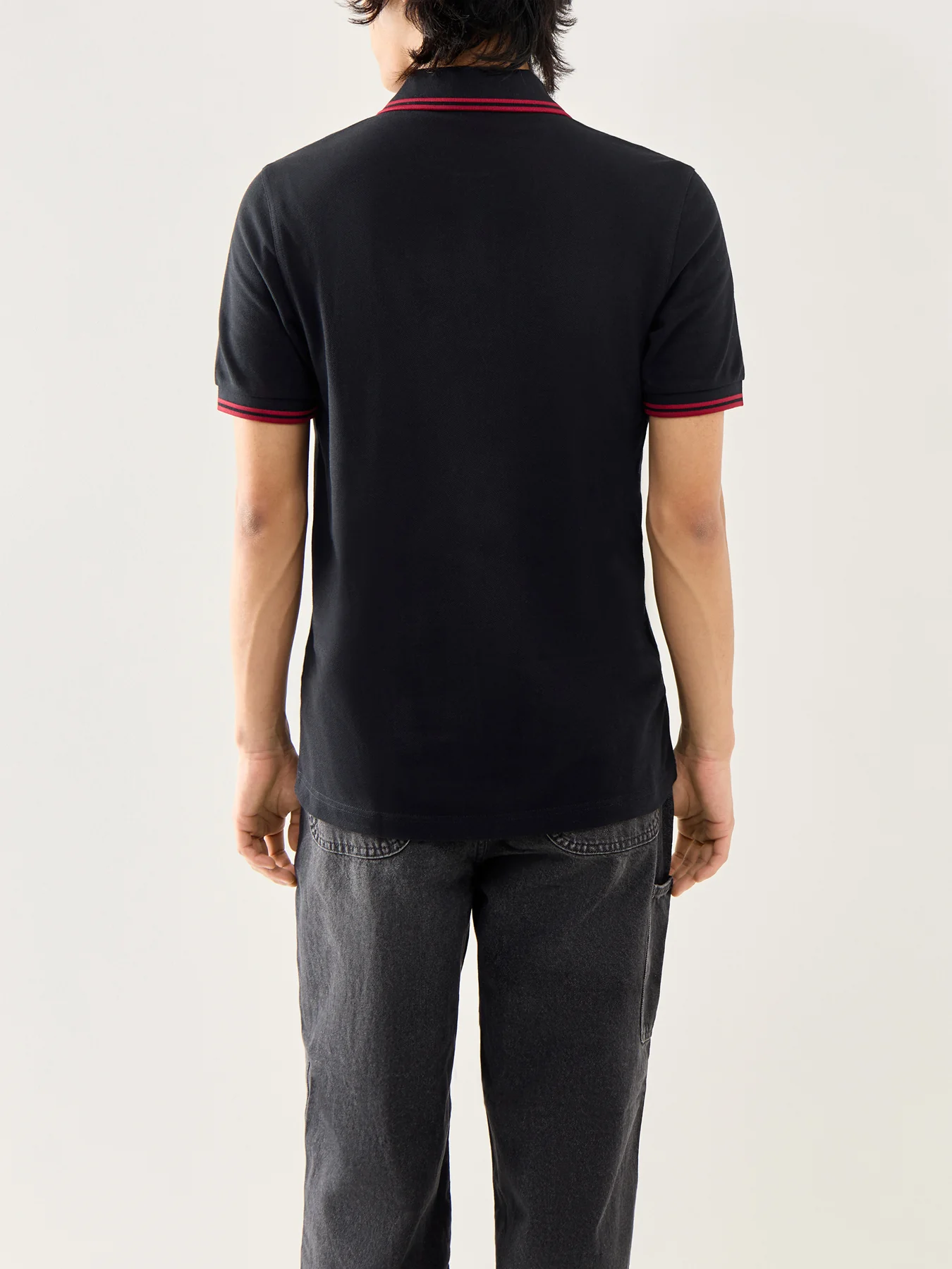 Twin Tipped Polo Shirt Black - Image 5