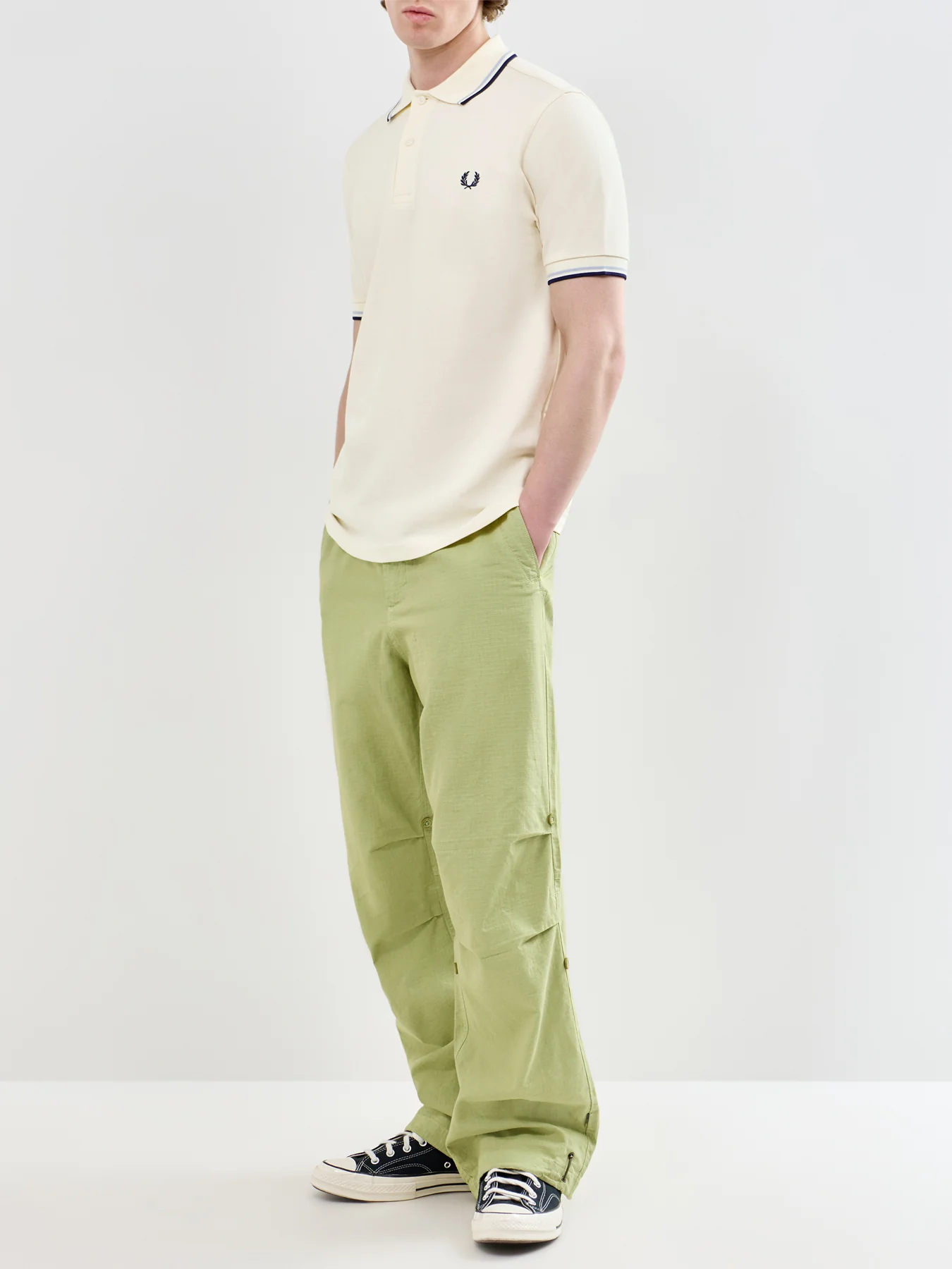 Twin Tipped Polo Shirt Cream - Image 2