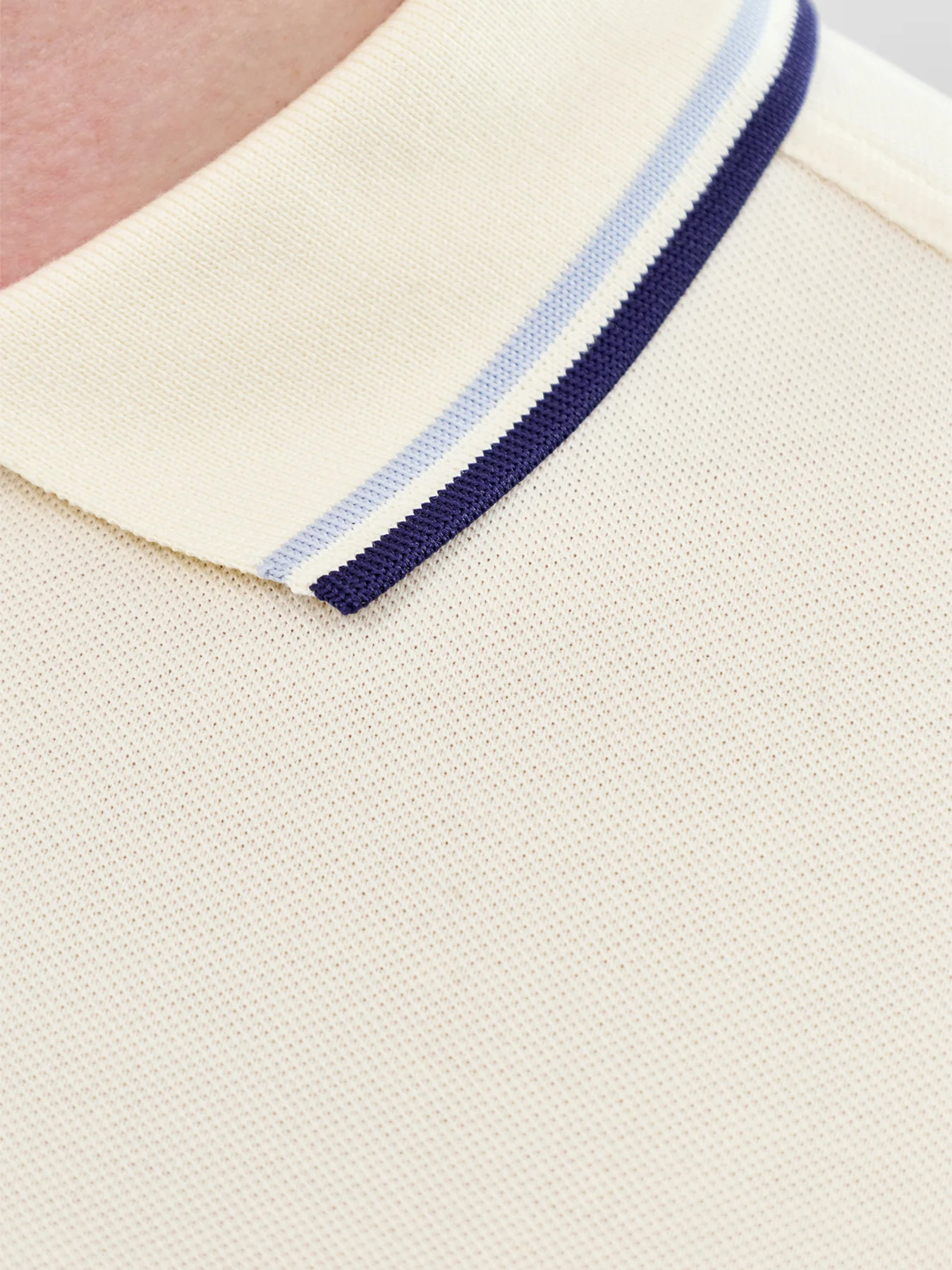 Twin Tipped Polo Shirt Cream - Image 3