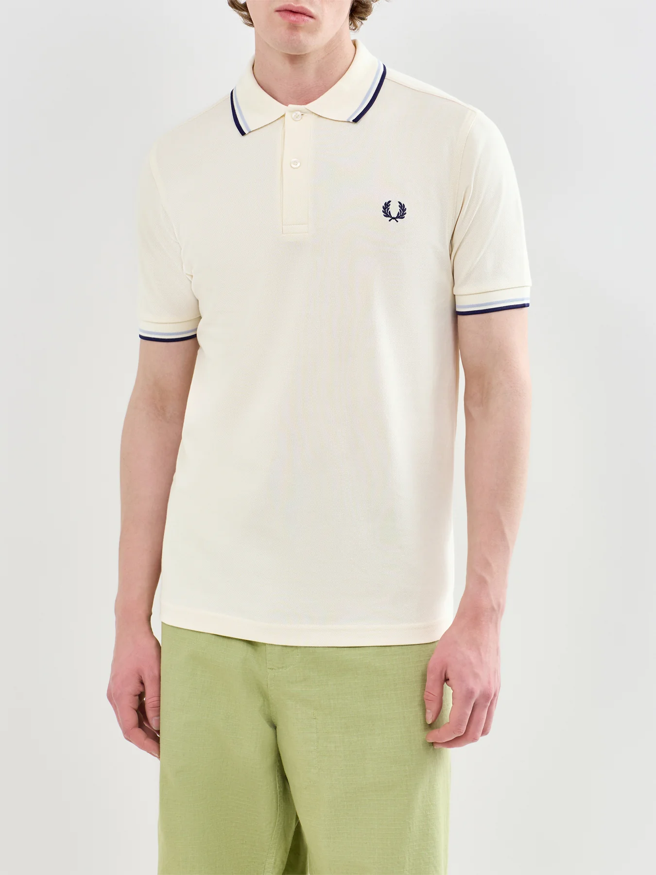 Twin Tipped Polo Shirt Cream - Image 4