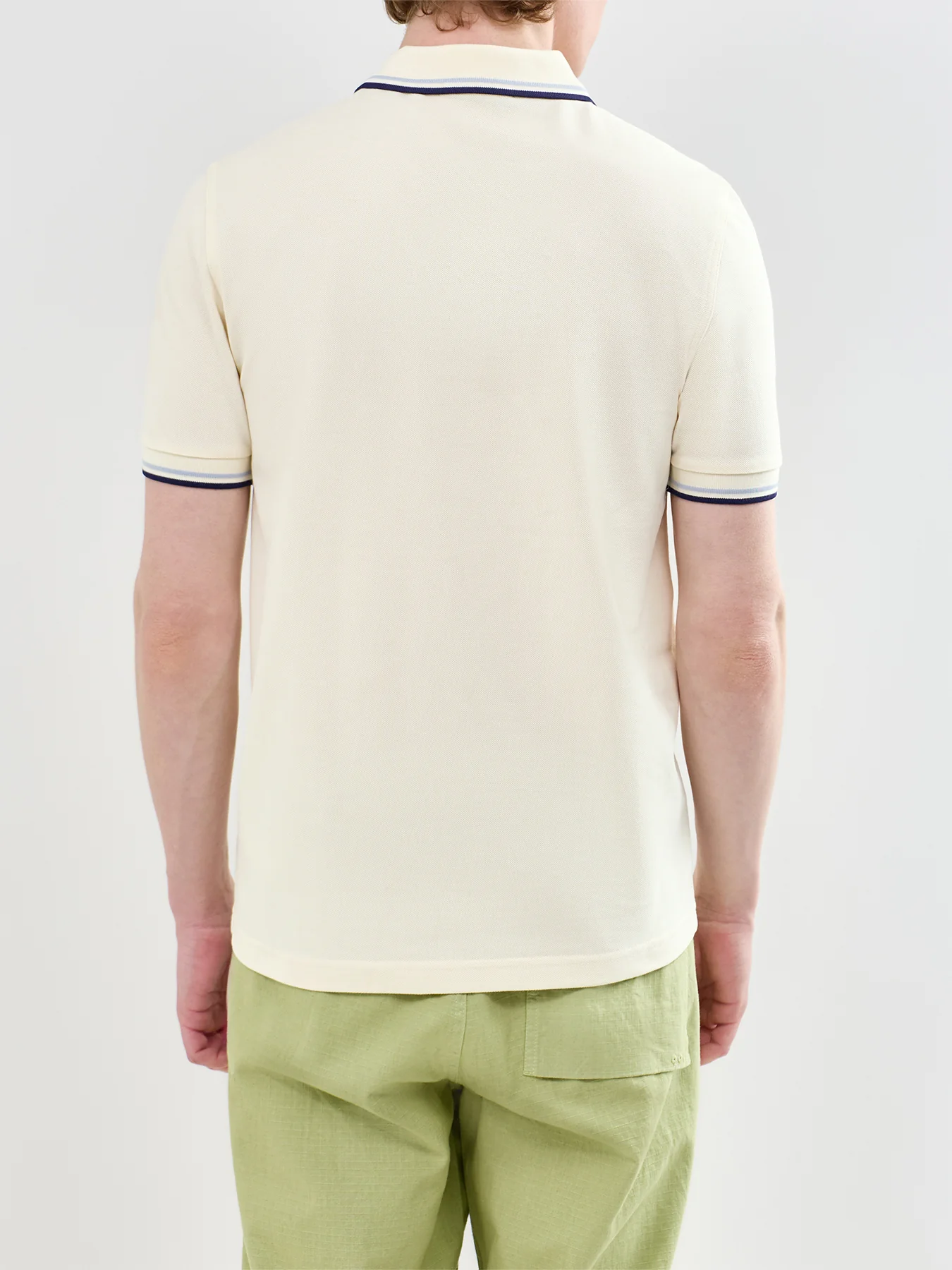 Twin Tipped Polo Shirt Cream - Image 5