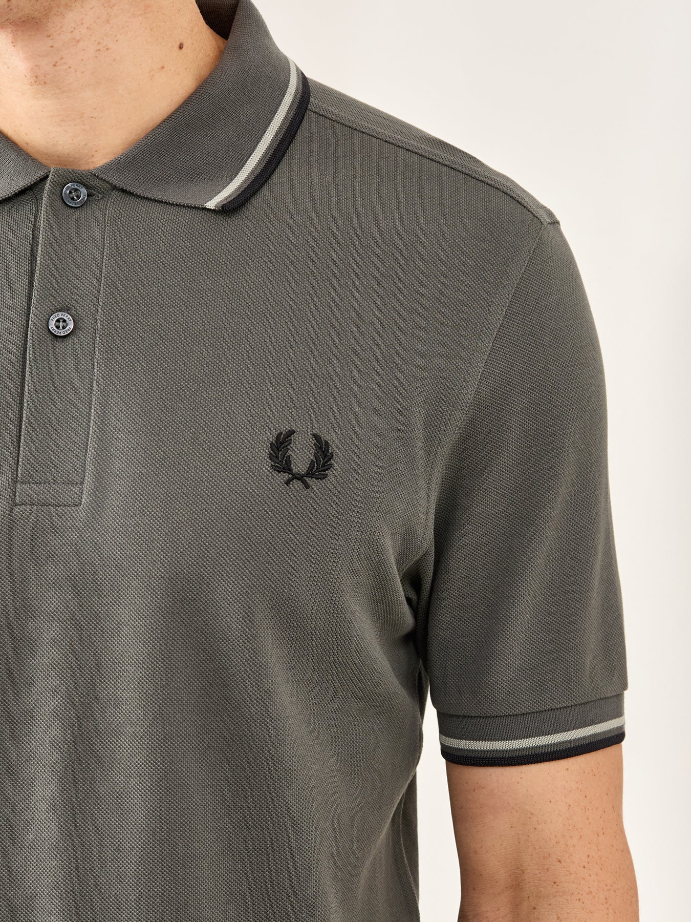 Twin Tipped Polo Shirt Khaki - Image 3