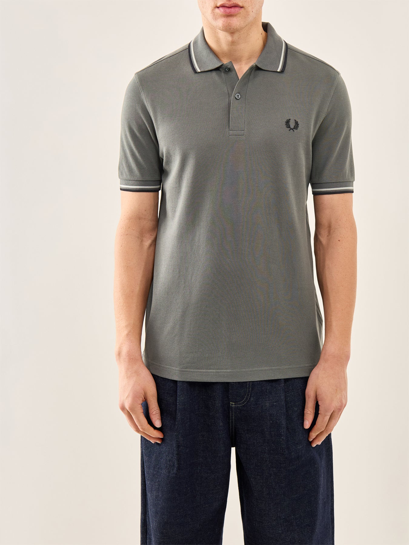Twin Tipped Polo Shirt Khaki - Image 4