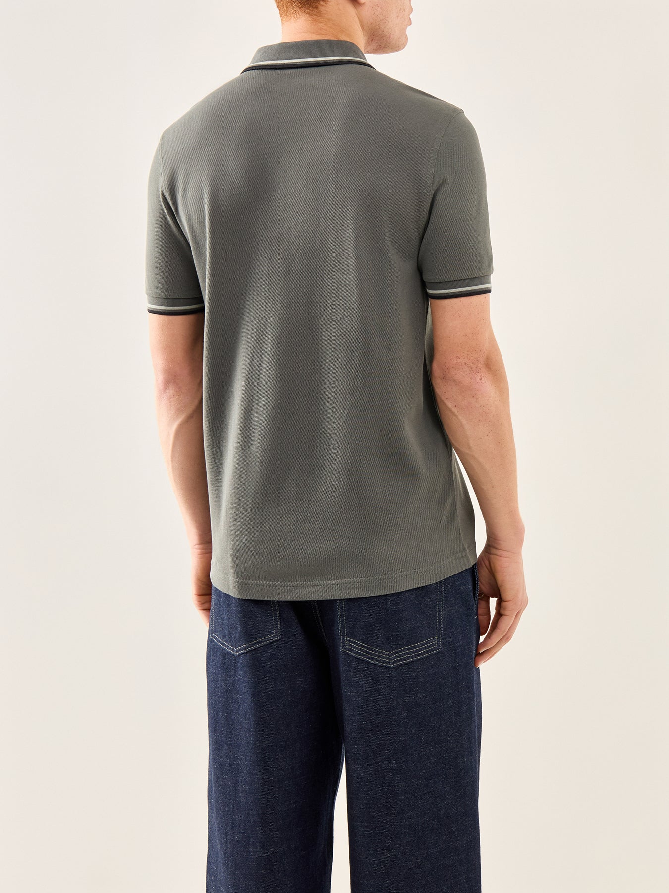 Twin Tipped Polo Shirt Khaki - Image 5