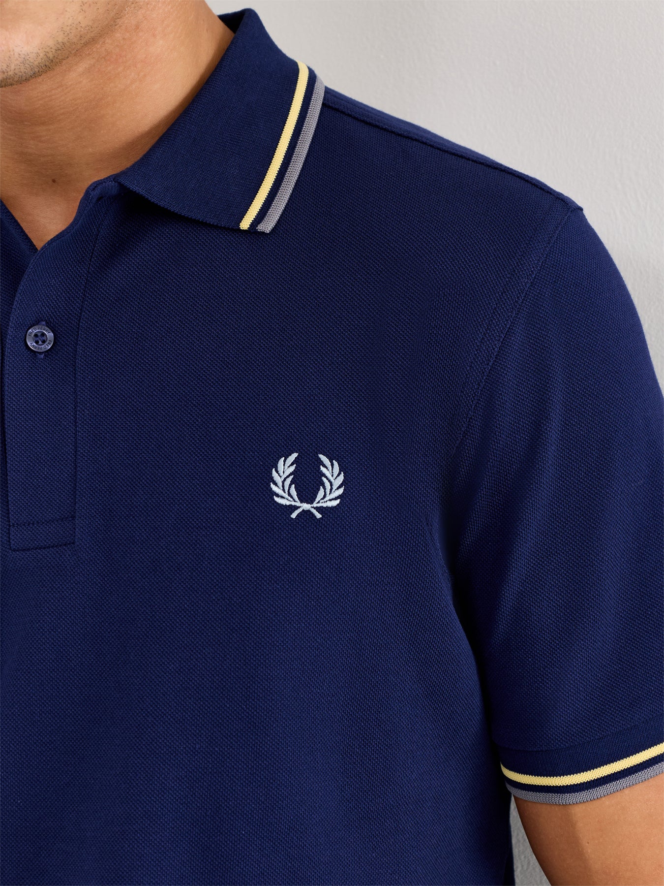 Twin Tipped Polo Shirt White/Navy - Image 3
