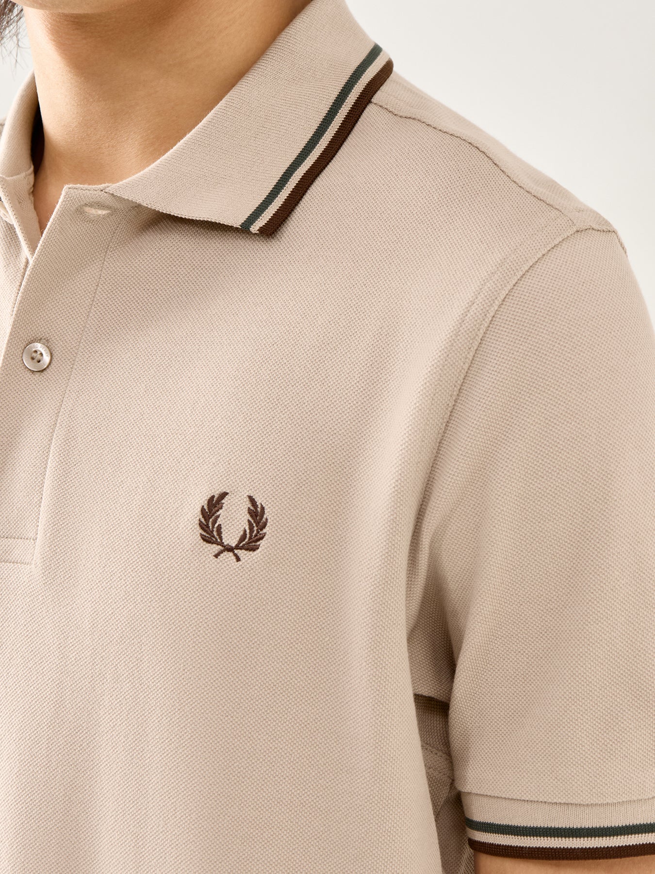 Twin Tipped Polo Shirt Beige - Image 3
