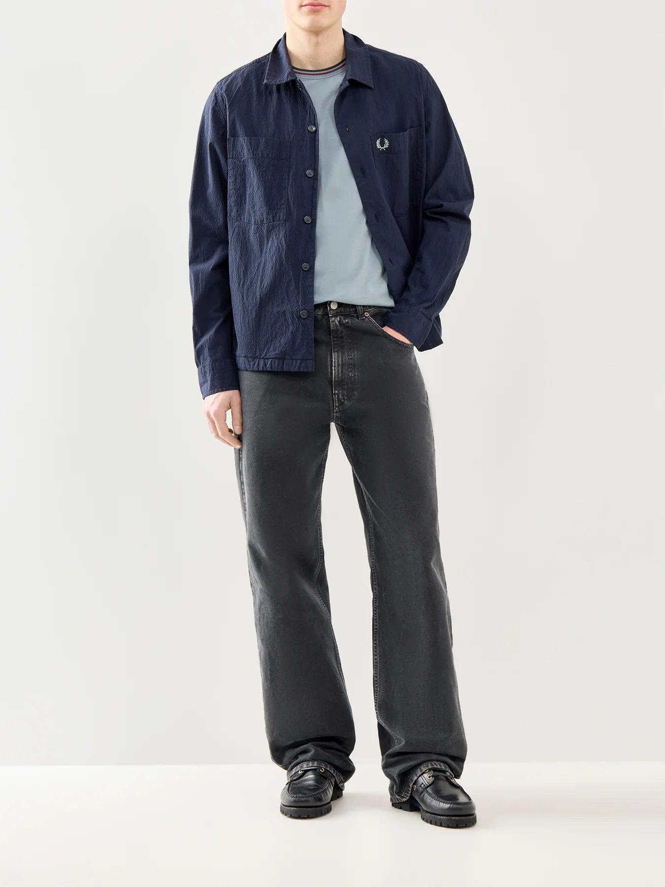 Fred Perry Twin Tipped Cotton T-Shirt Blue - Image 2