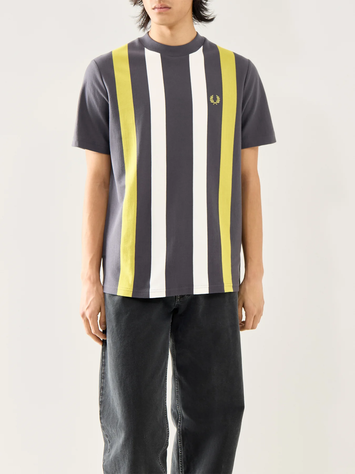 Vertical Stripe T-Shirt Grey - Image 4