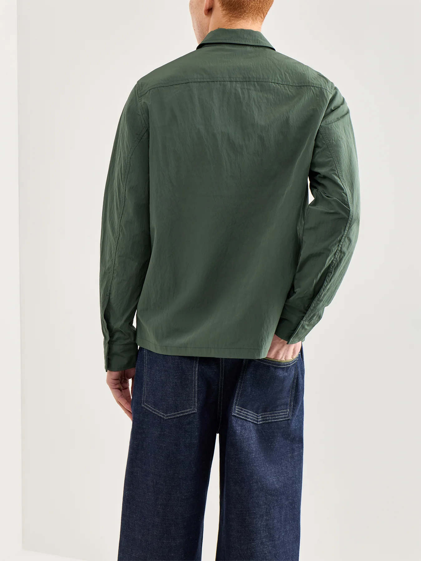 Zip Through Overshirt Olive - Image 5
