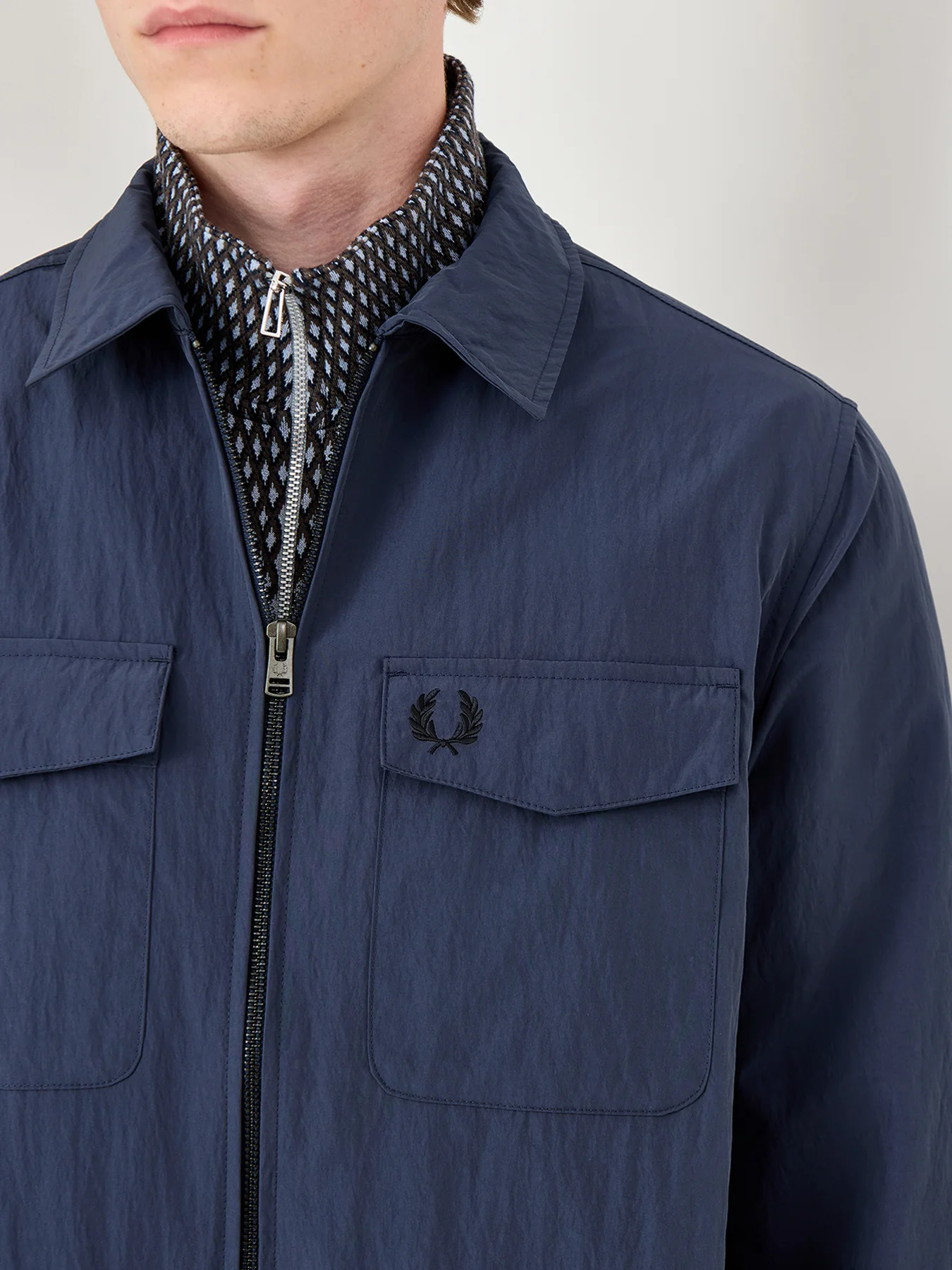 Zip Through Long Sleeves Overshirt Black - Image 3