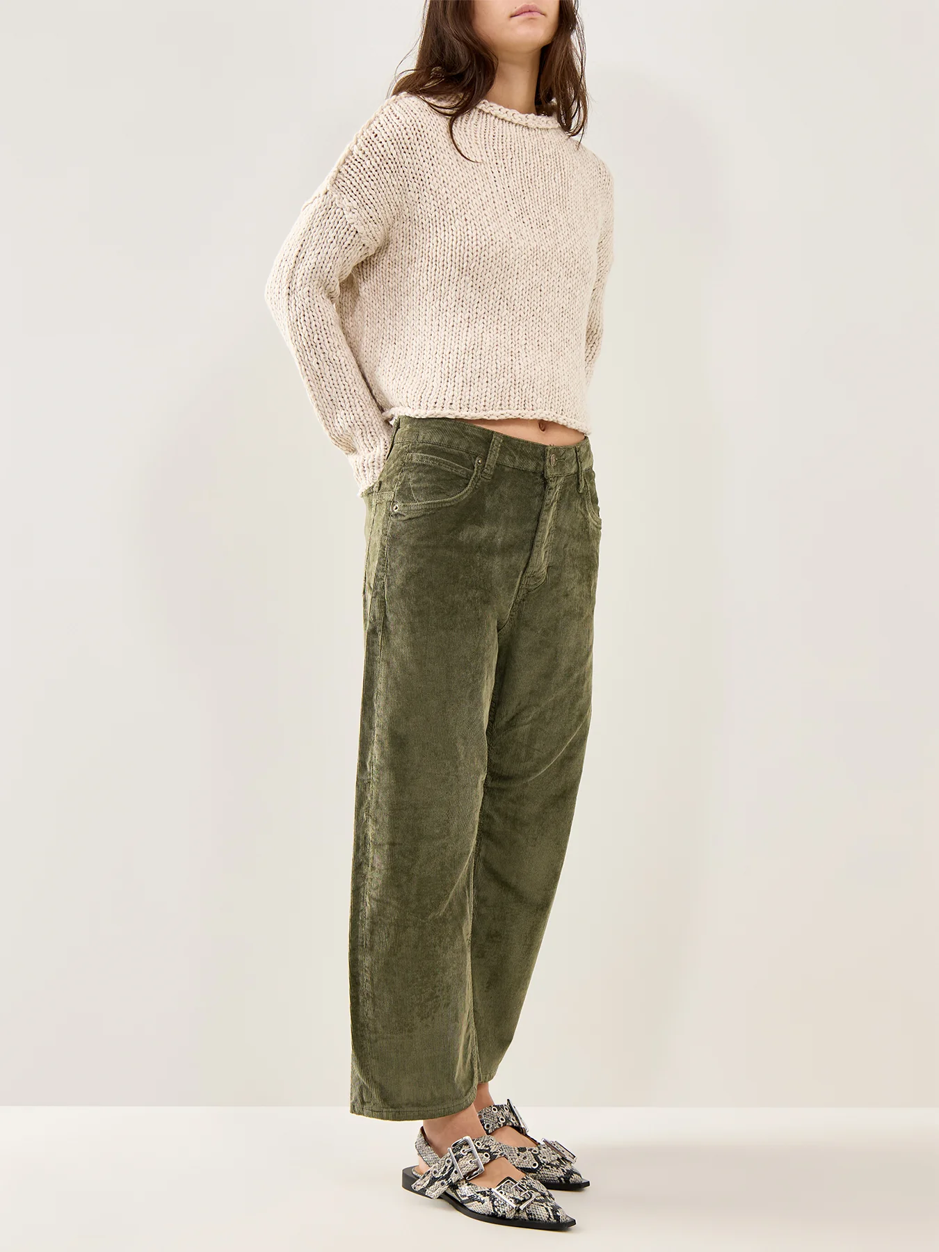 Deep Trance Cord Trousers Green - Image 2