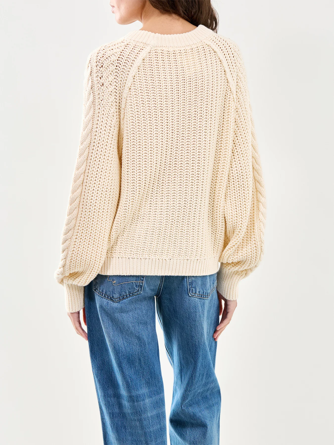 Frankie Cable Sweater Cream - Image 5