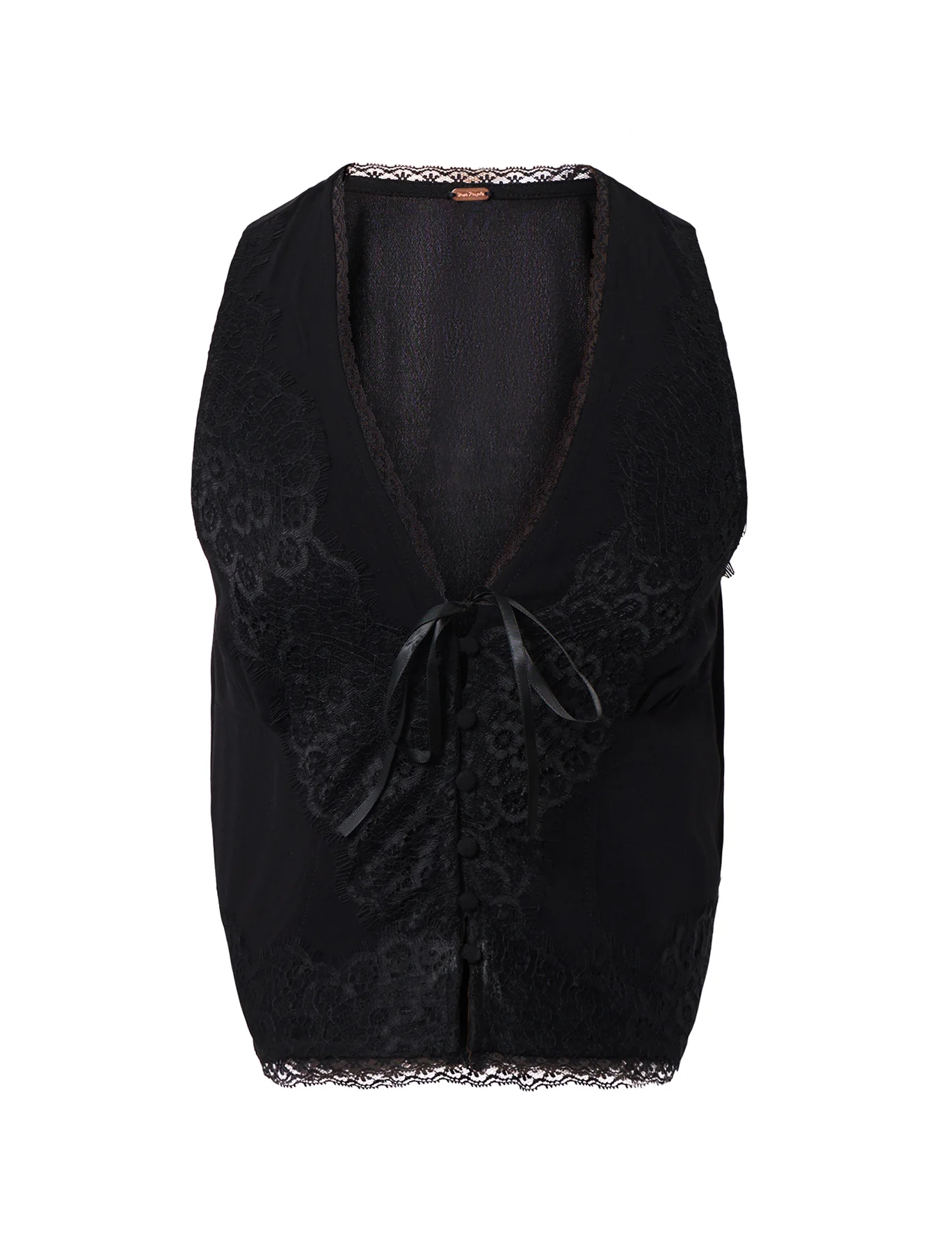 Jaida Tailored Button Vest Black