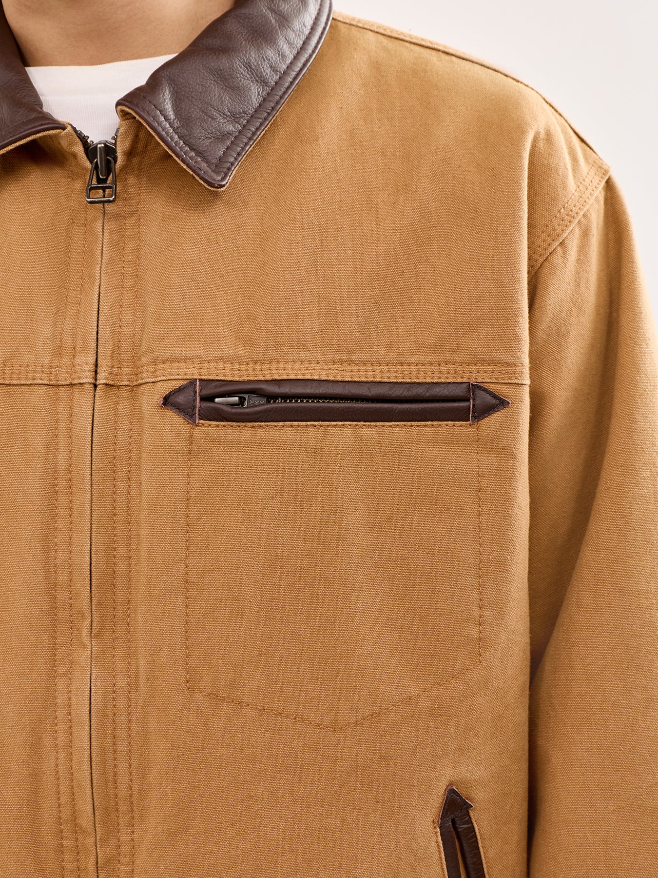 Heavy Canvas Destroyed Work Jacket Brown - Image 3