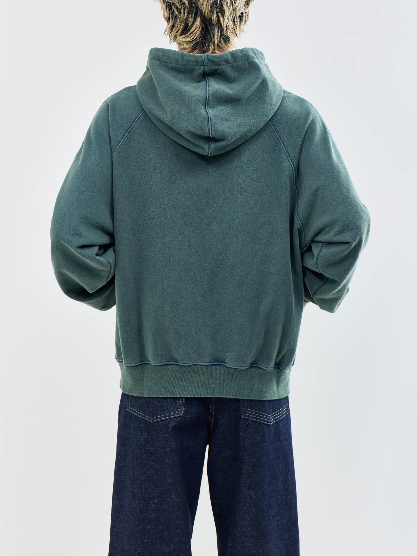 Vintage Dyeing Pullover Hoodie Green - Image 5