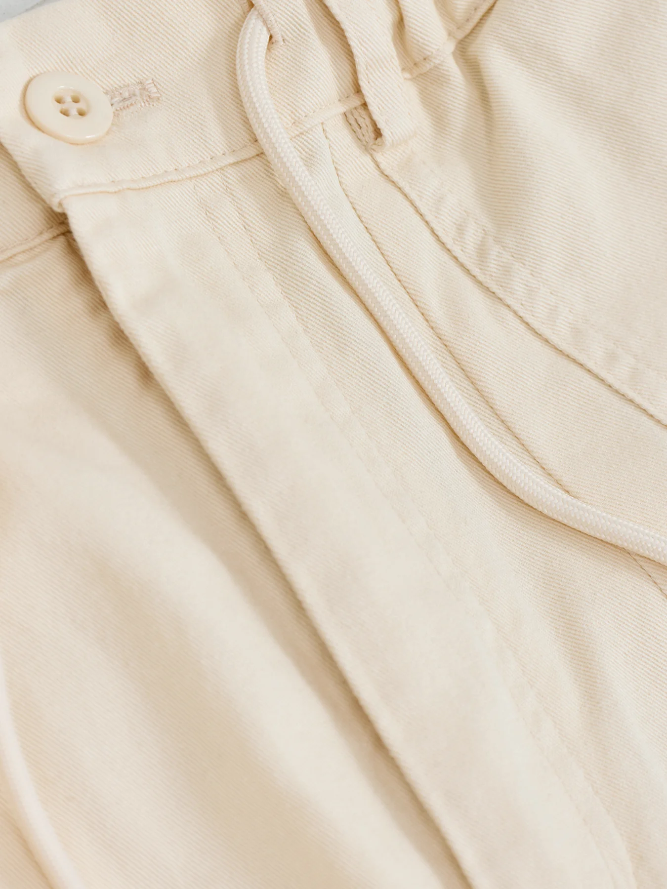 Twill Balloon Trousers Cream - Image 3