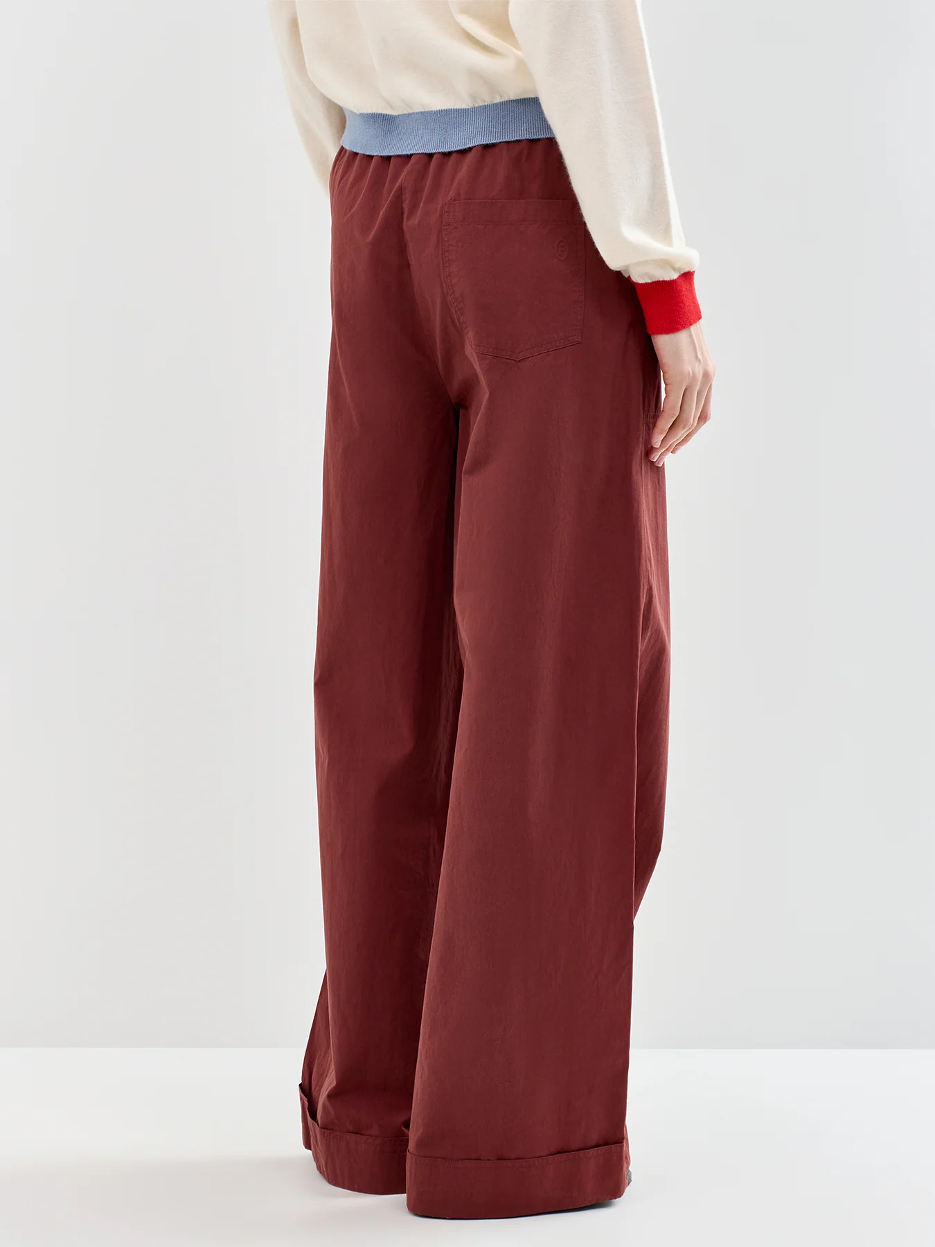 Uluna Wide Leg Trousers Burgundy - Image 5