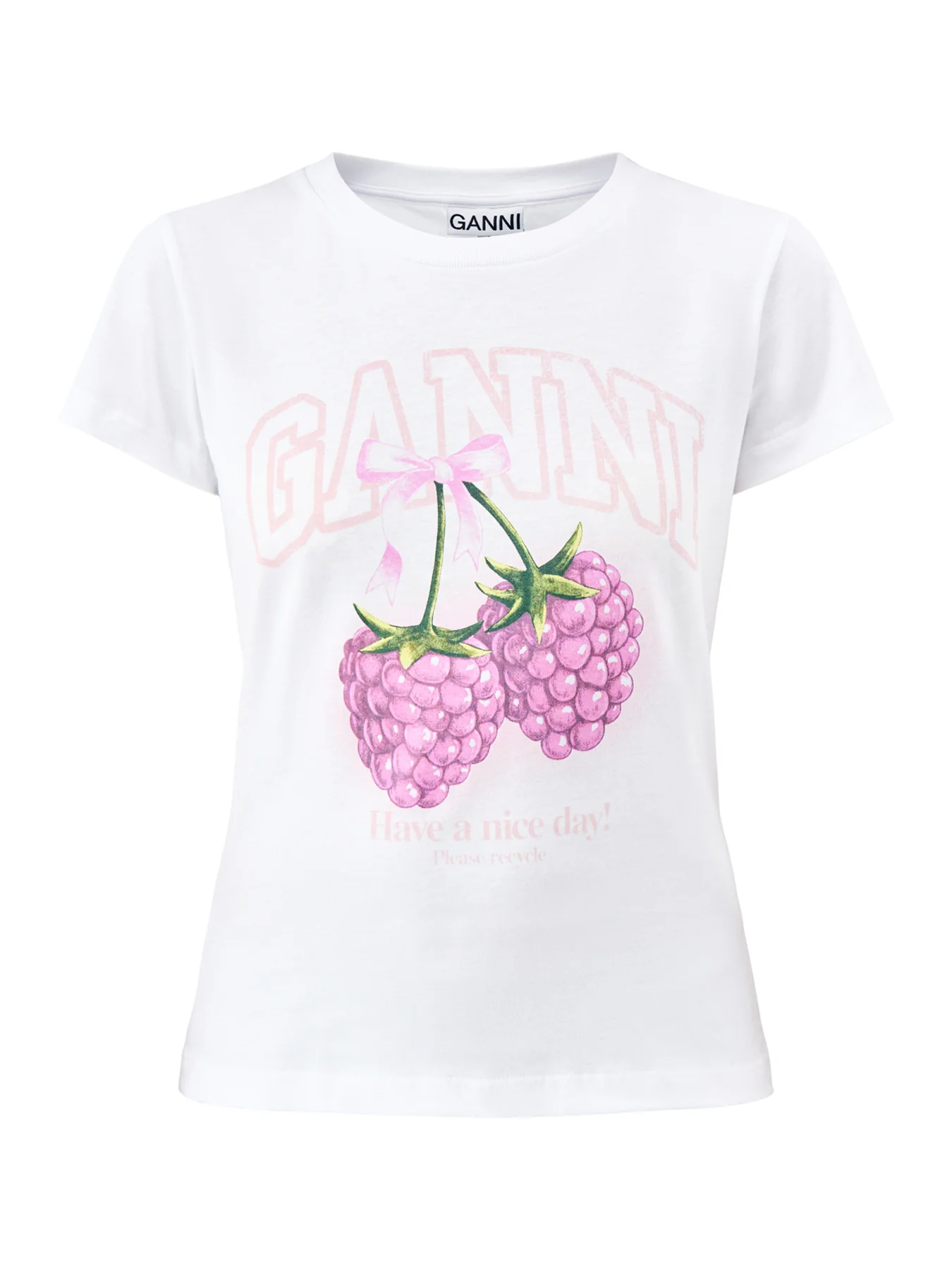 Baby Fit T Shirt Raspberry White