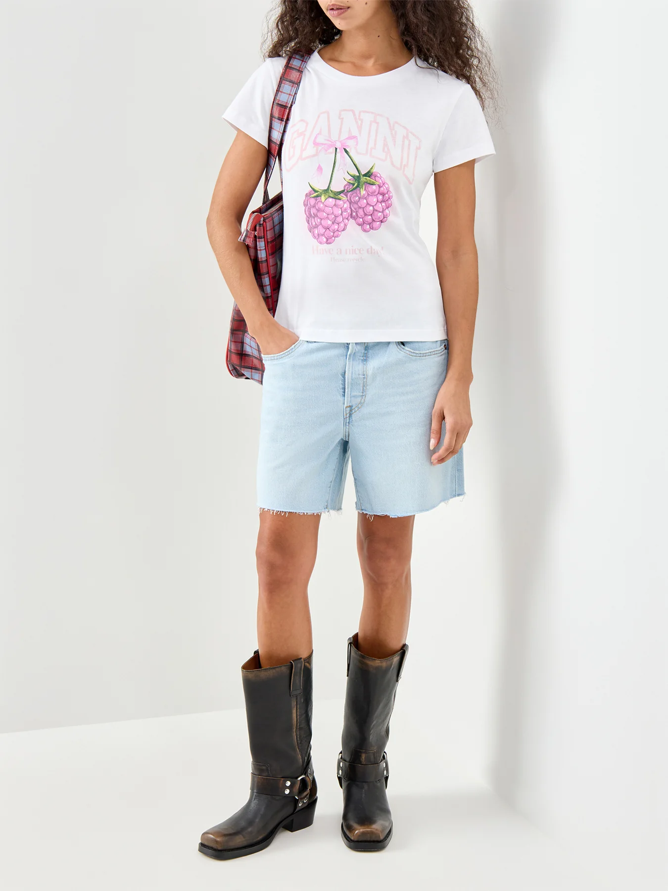 Baby Fit T Shirt Raspberry White - Image 2