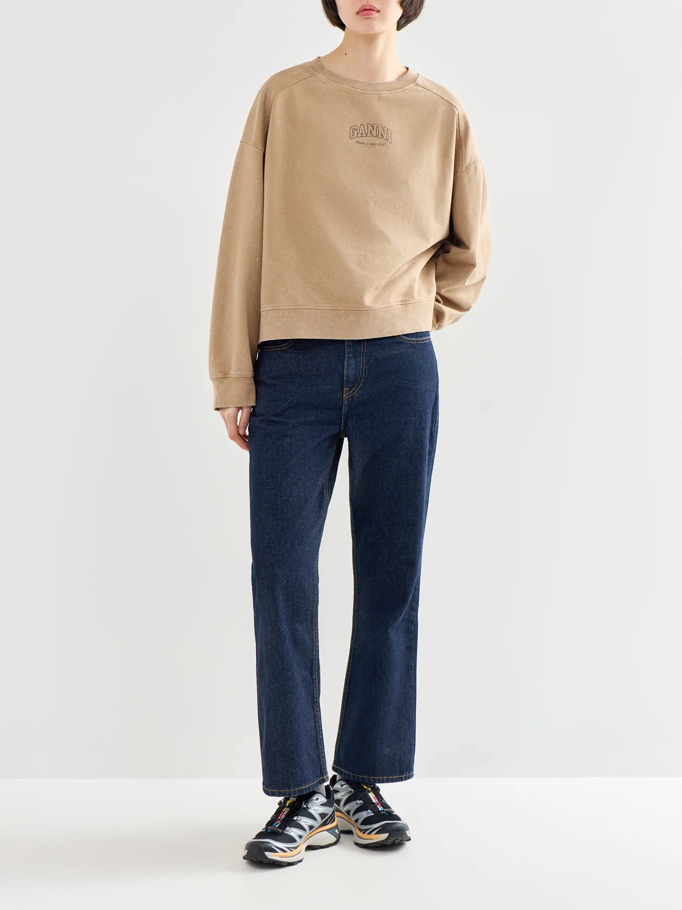 Essential Isoli Washed Effect Crewneck Brown - Image 2