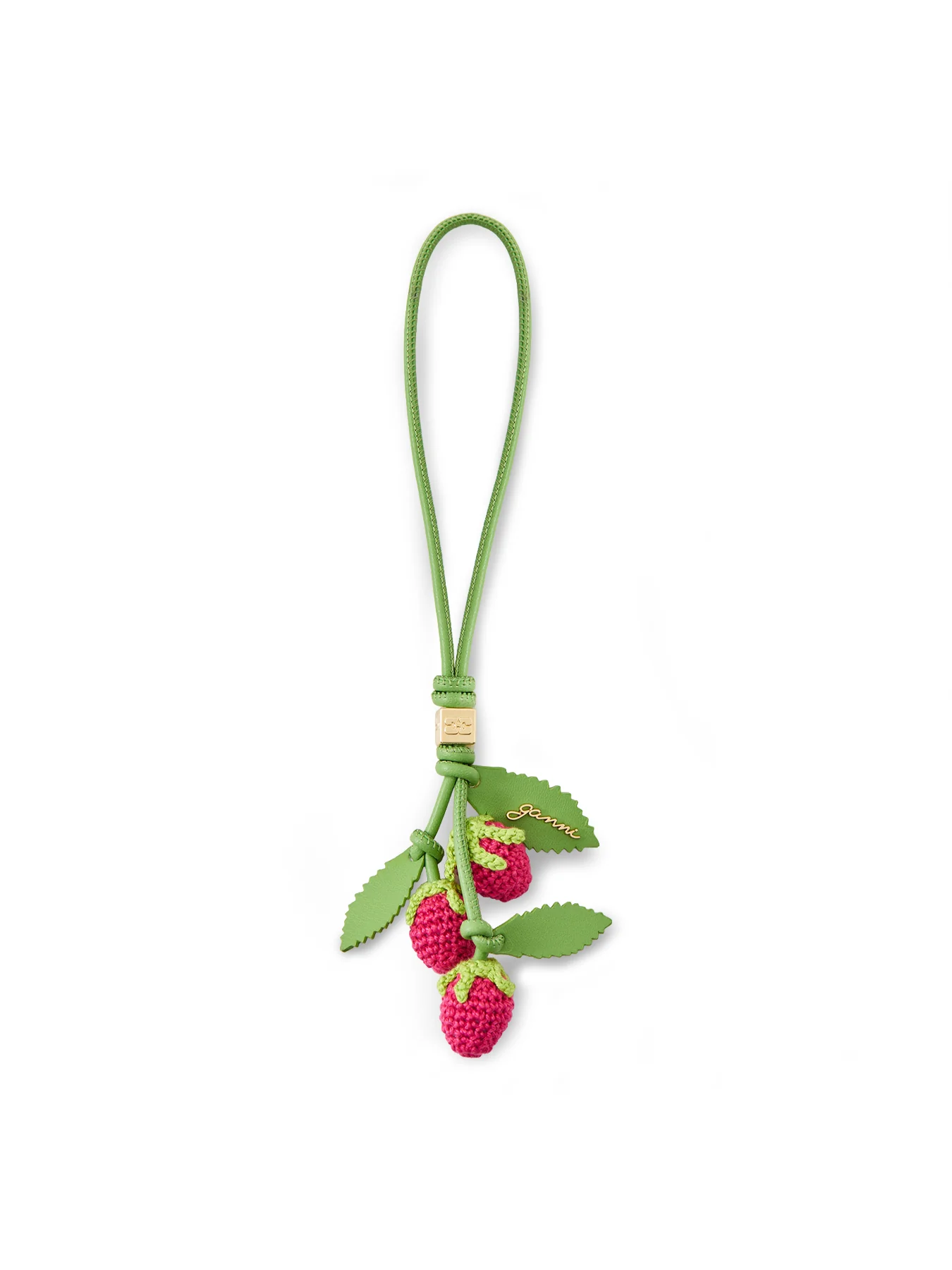 Raspberry Flower Bag Charm Pink