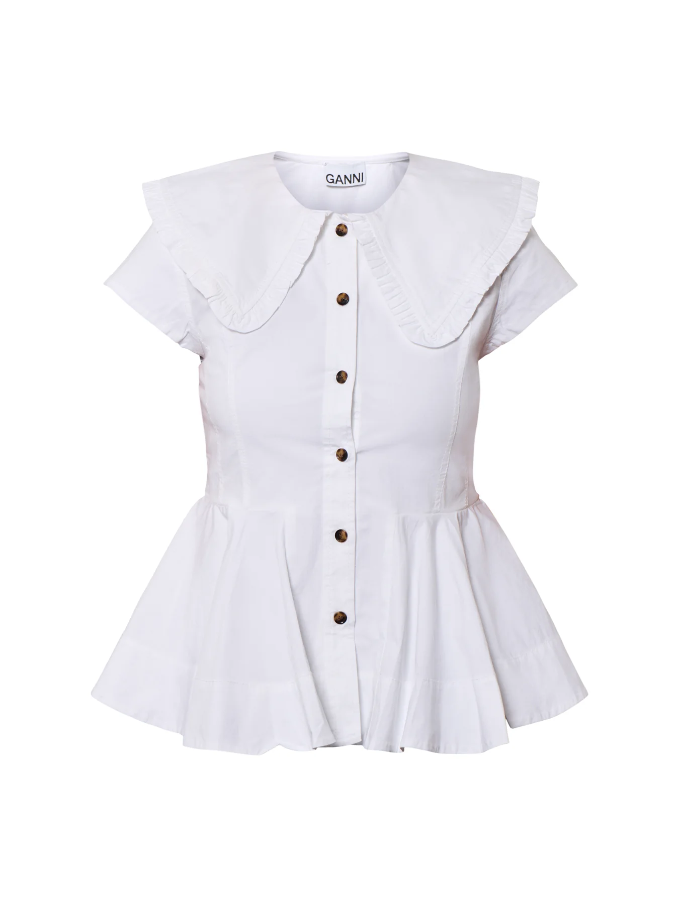 Peter Pan Collar Stretch Cotton Shirt White
