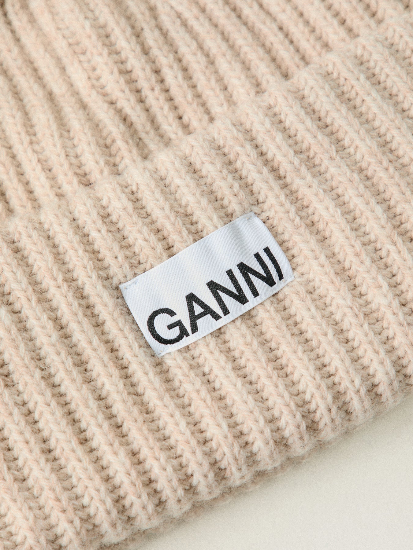 Structured Rib Beanie Sand - Image 3