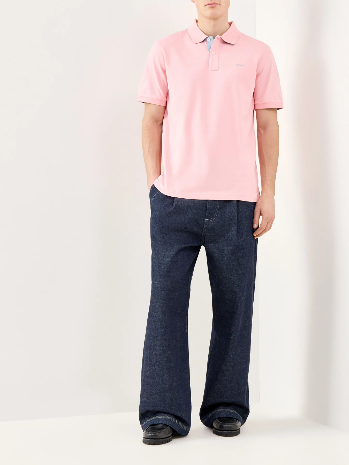 GANT Contrast Piqué Polo Shirt Pink - Image 2