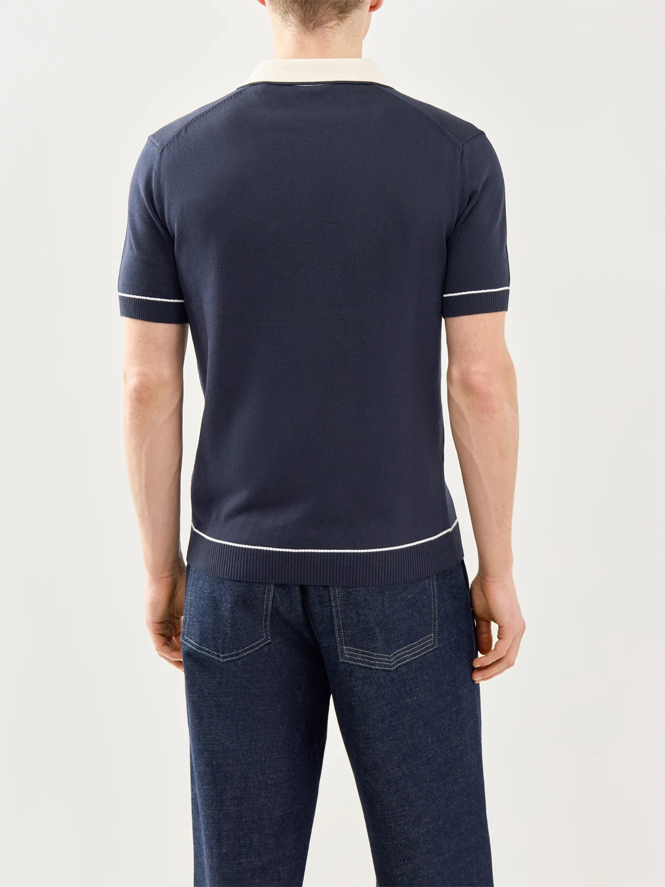 GANT Cotton Modal Polo Shirt Evening Blue - Image 5