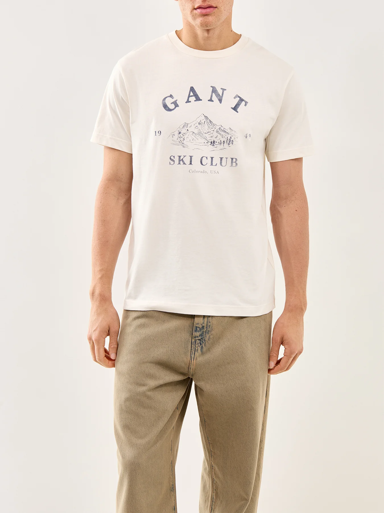 Graphic Ski T-Shirt Cream - Image 4