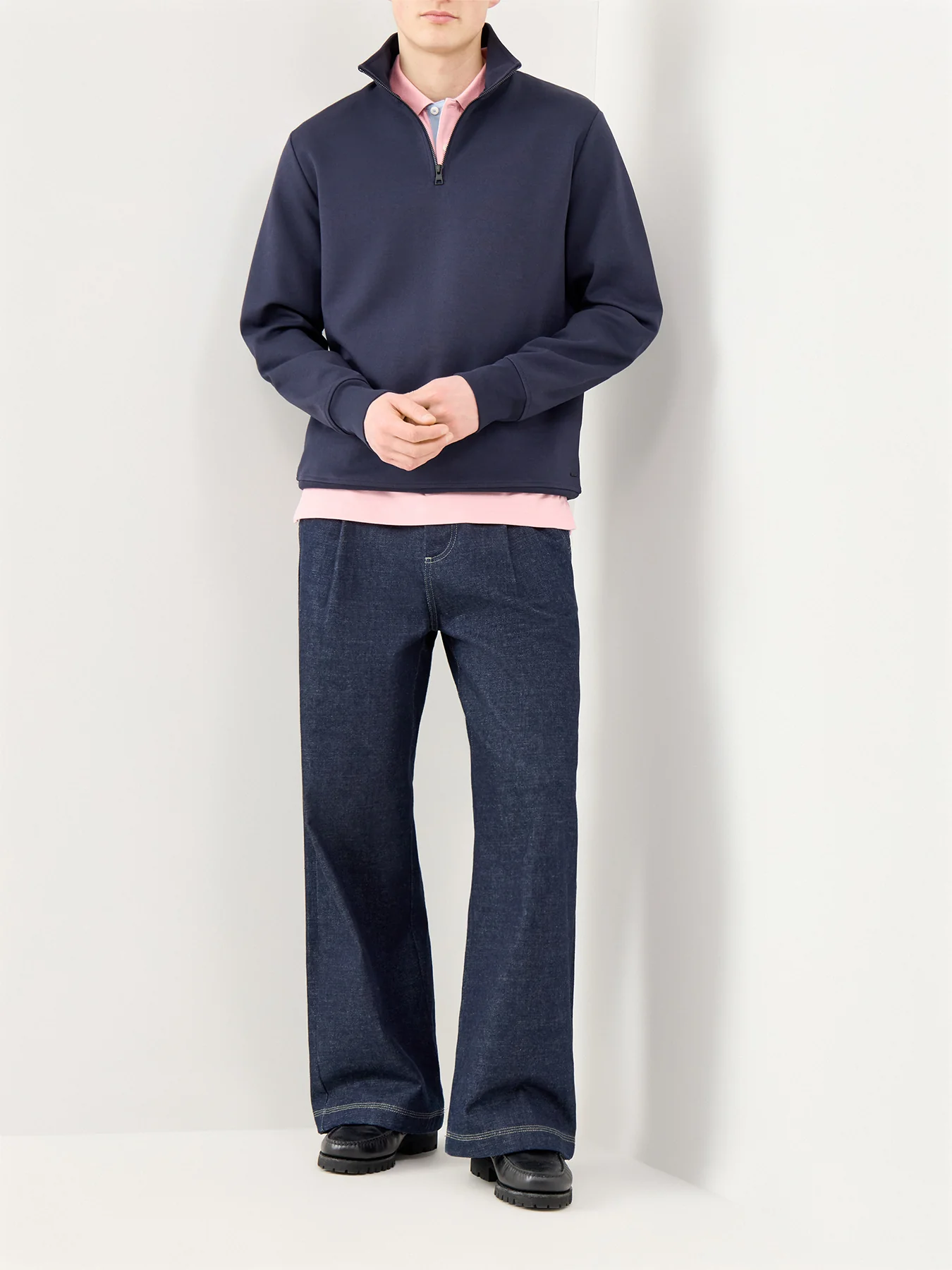 GANT Interlock Half Zip Sweatshirt Evening Blue - Image 2