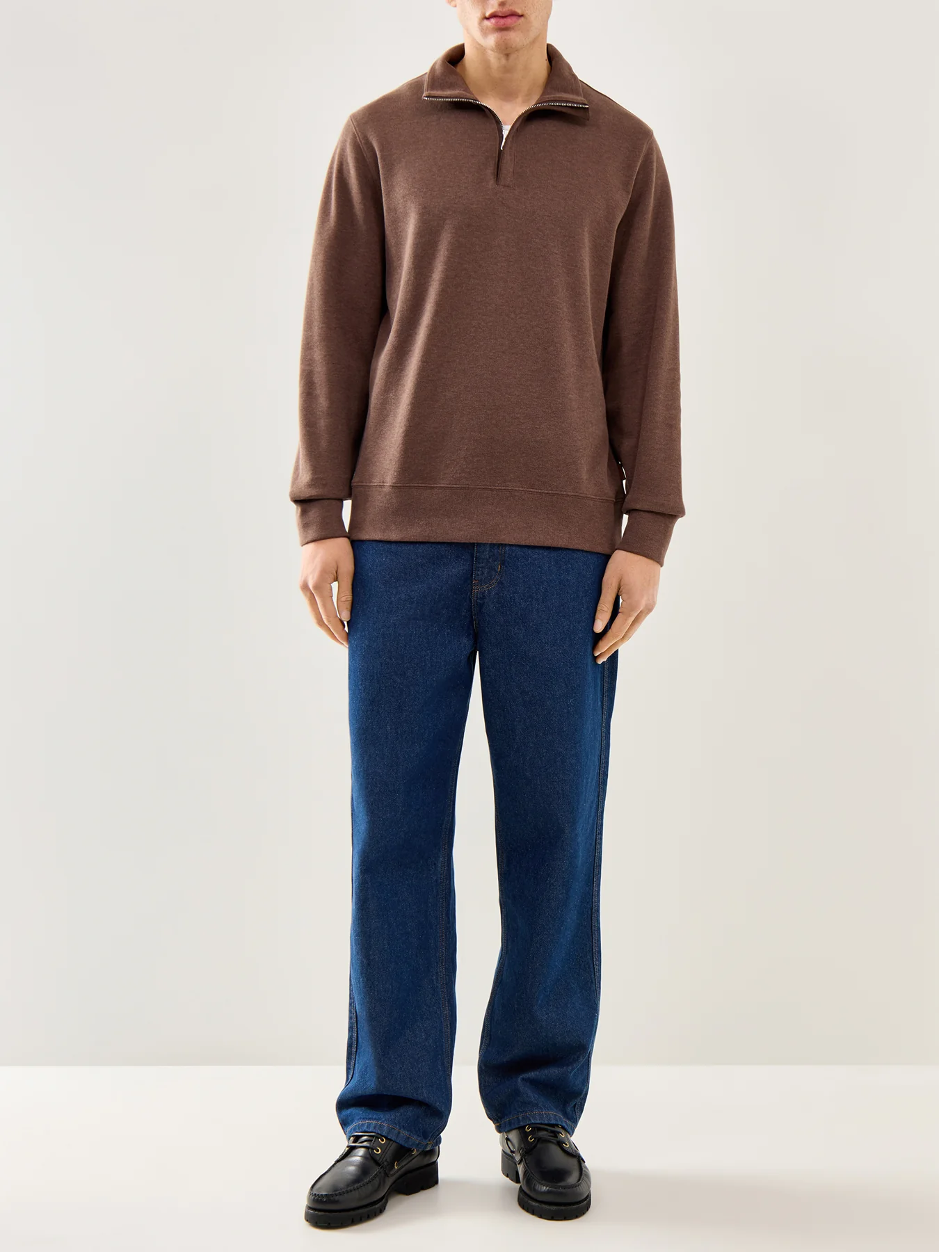 Light Sacker Half Zip Brown - Image 2