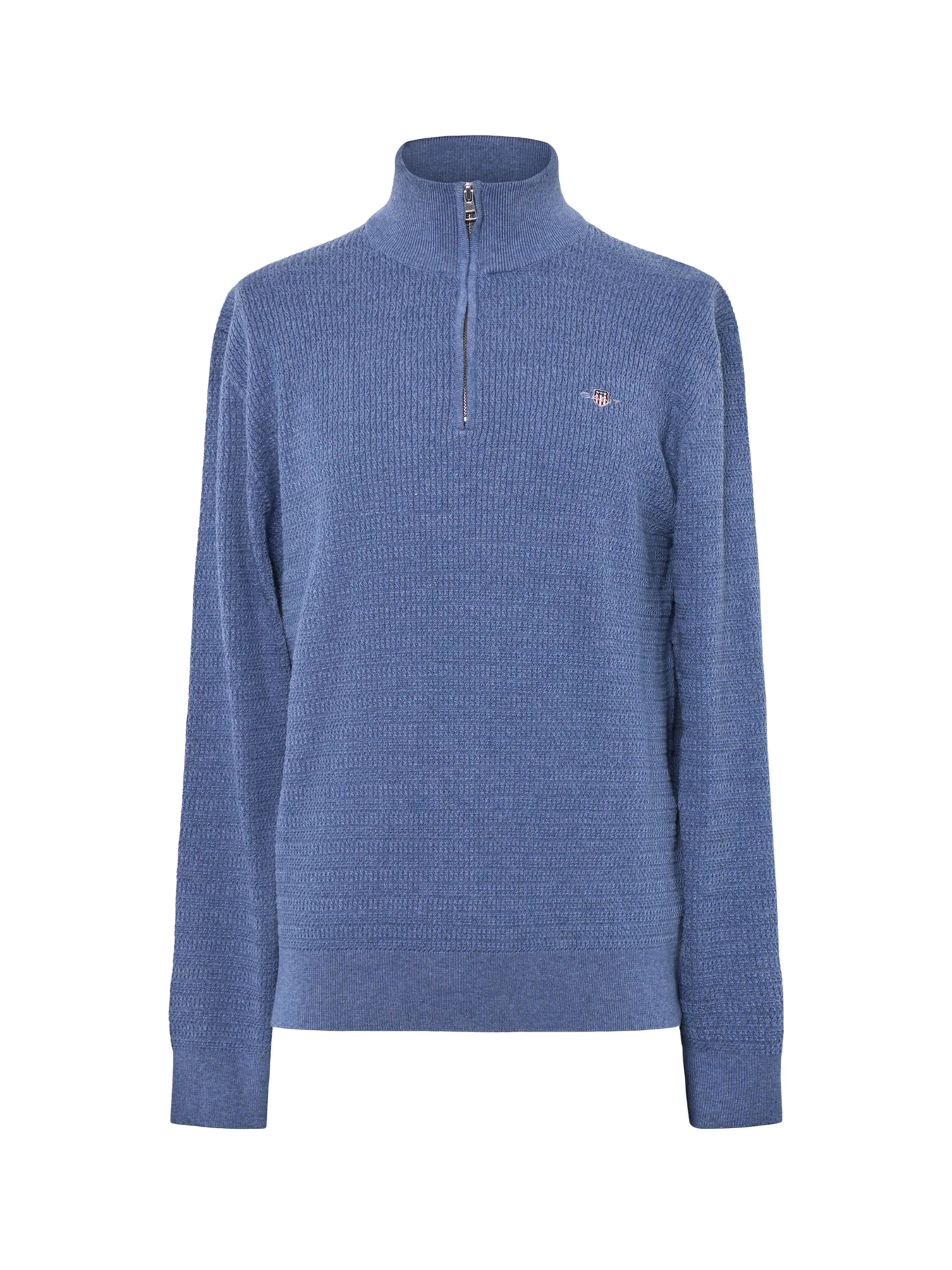 Mini Cable Half Zip Blue