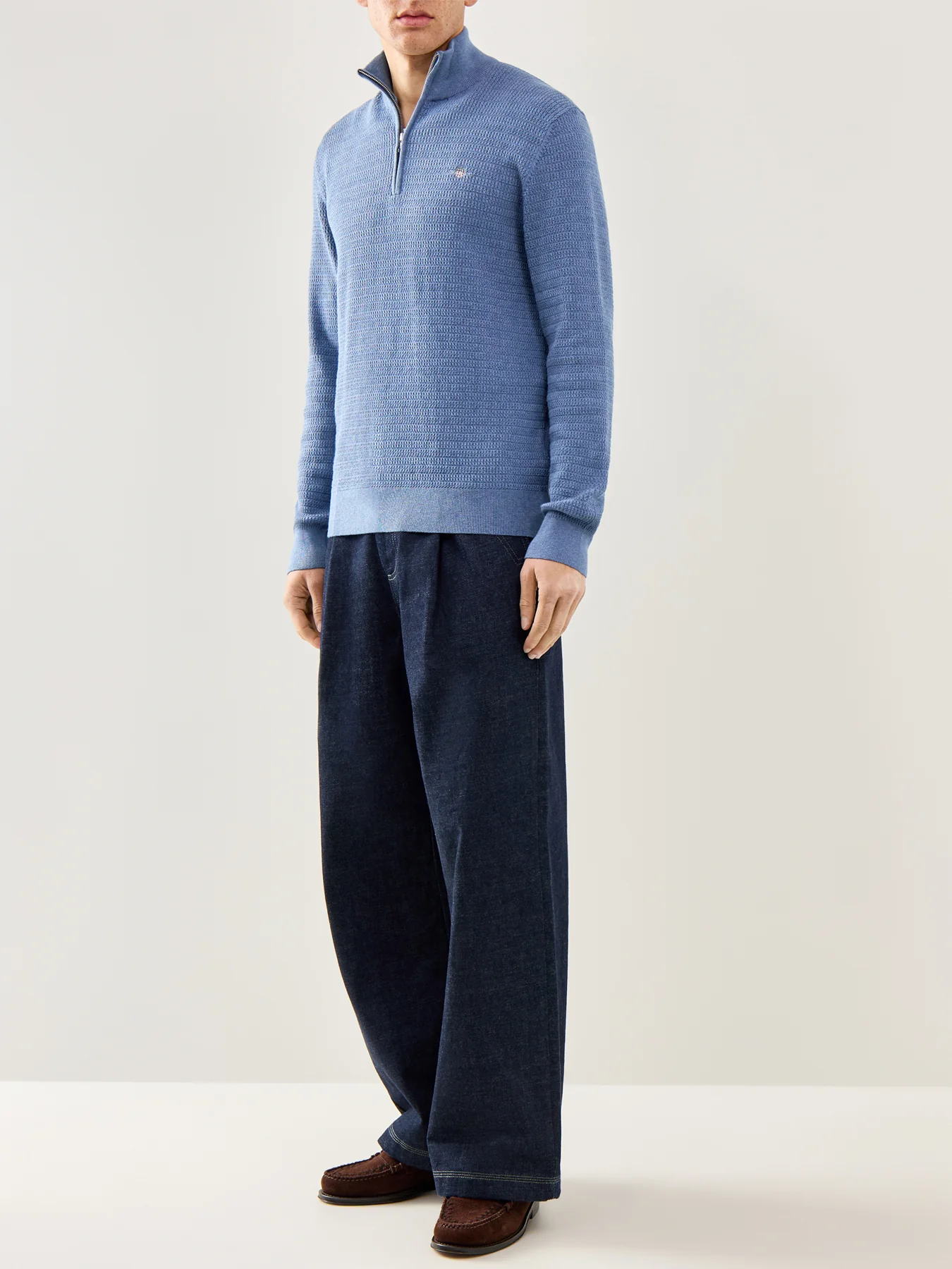 Mini Cable Half Zip Blue - Image 2