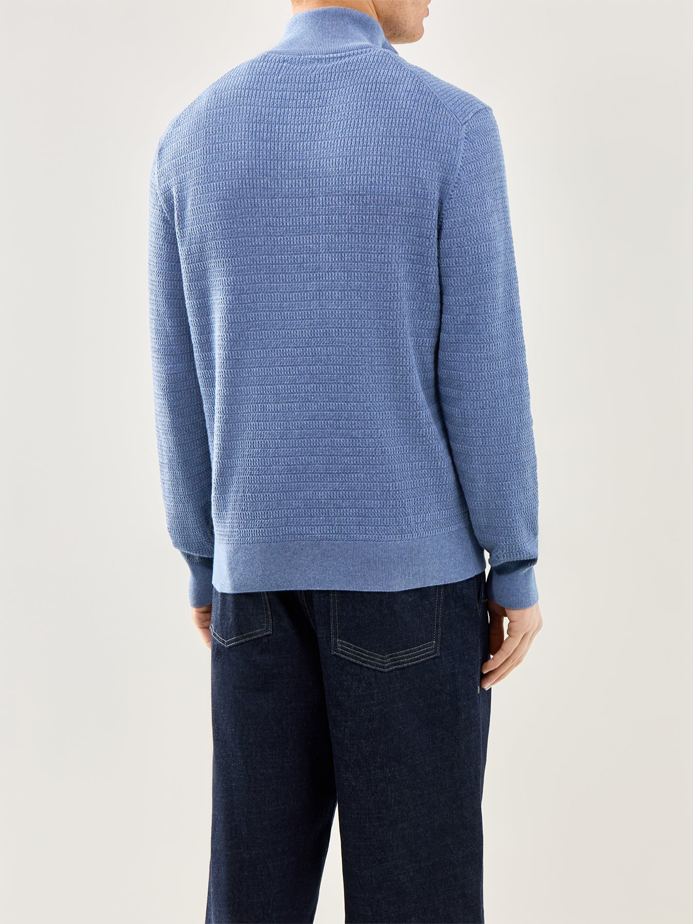 Mini Cable Half Zip Blue - Image 5
