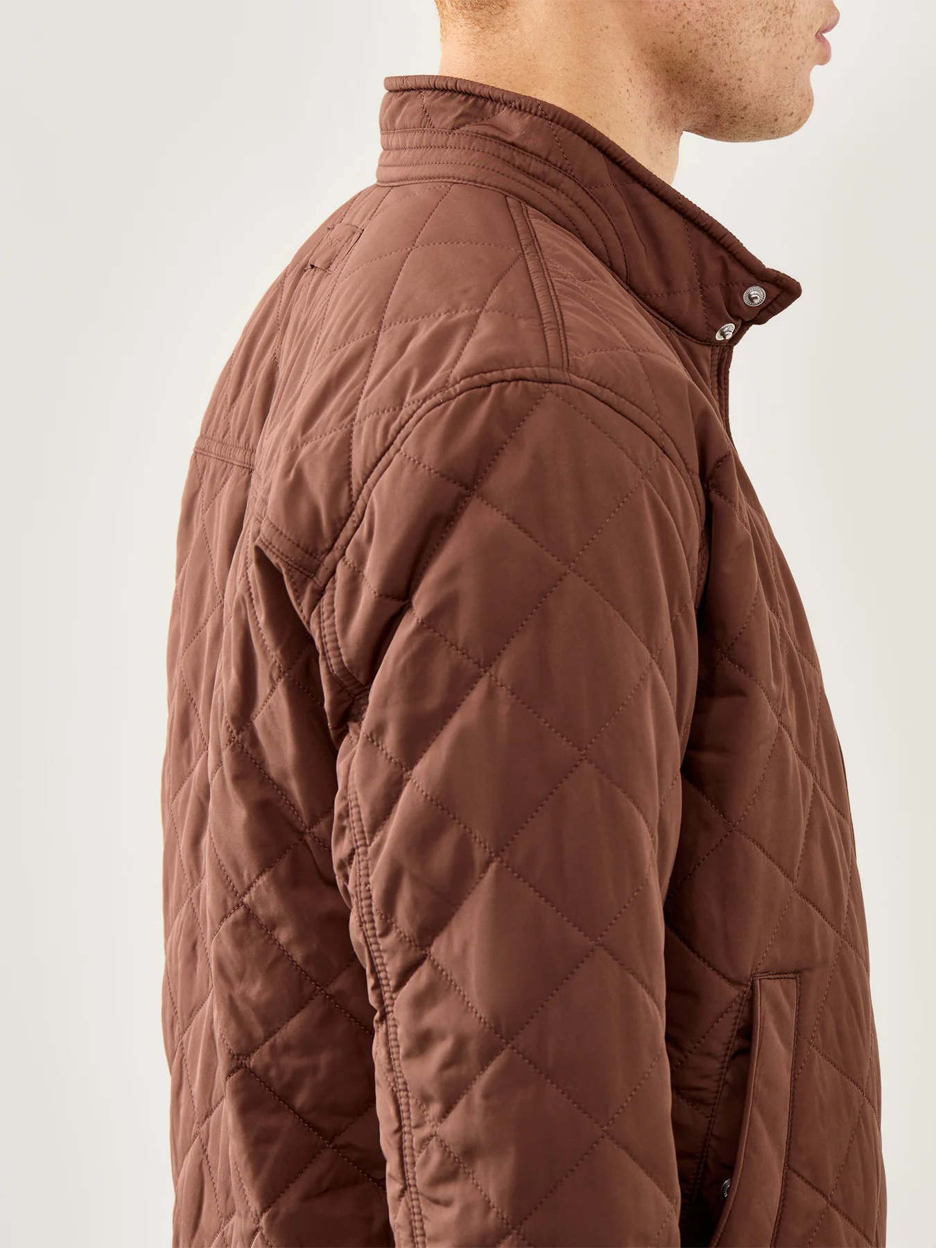 Quilted Windcheater Jacket Brown - Image 3