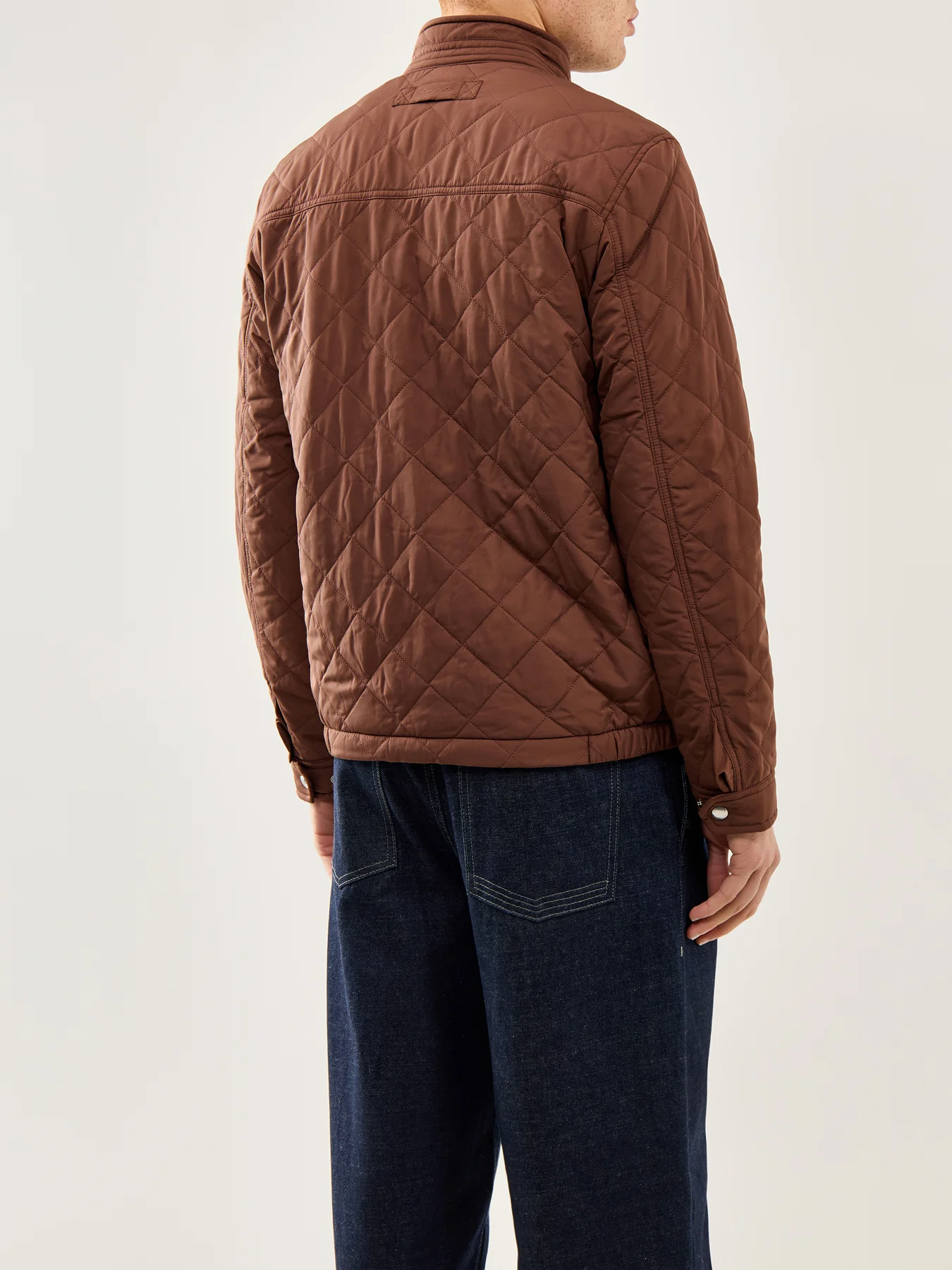 Quilted Windcheater Jacket Brown - Image 4