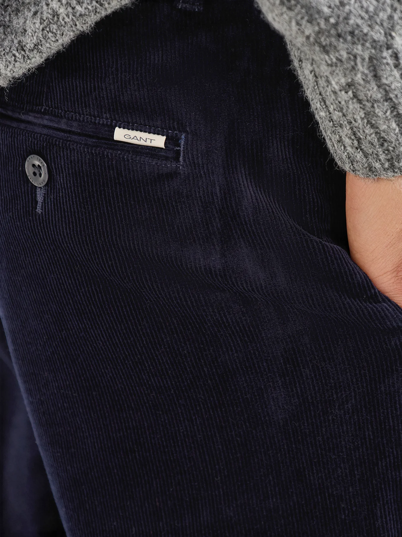 Regular Cord Cotton Chinos Blue - Image 3