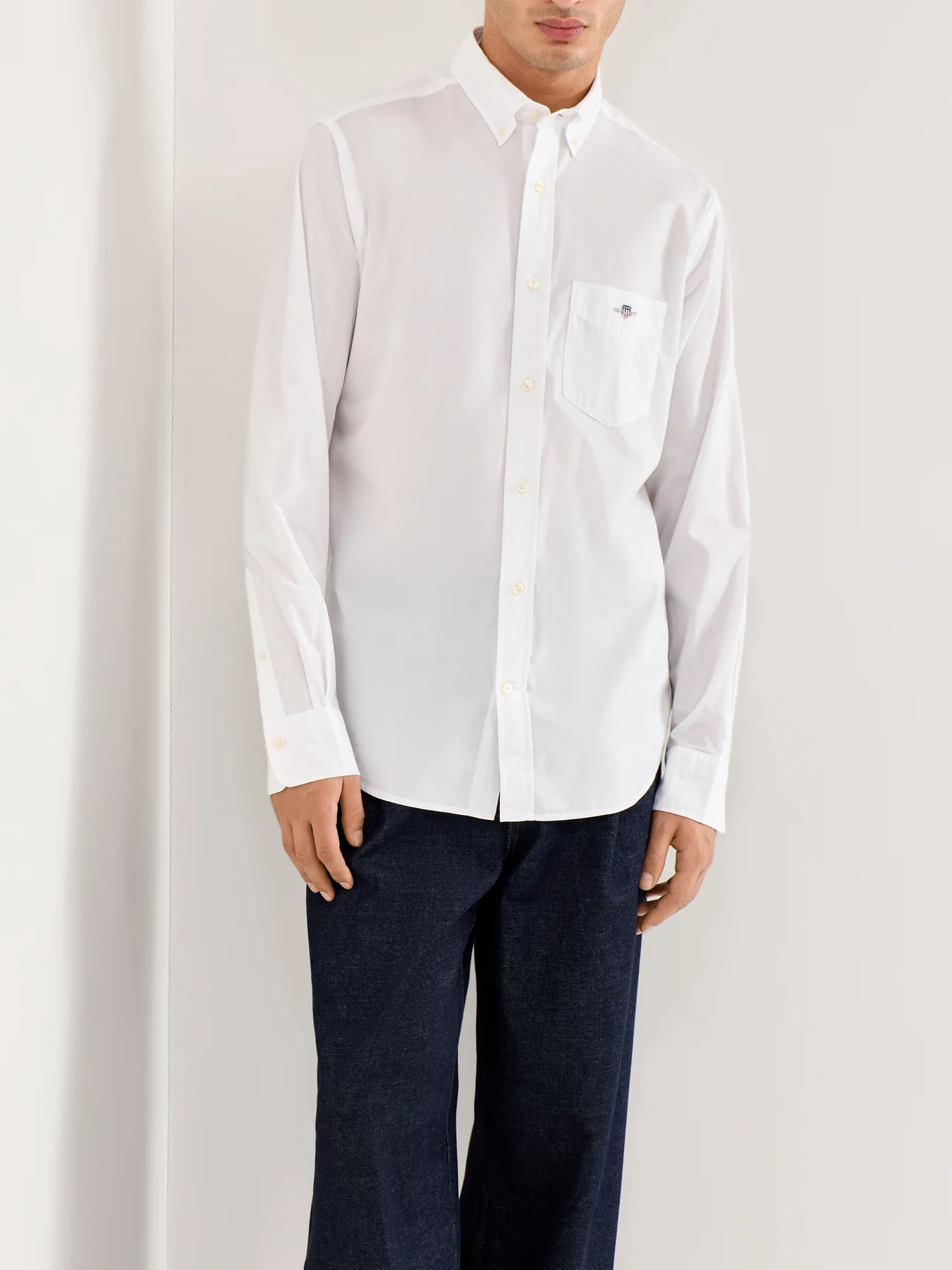 Regular Fit Poplin Shirt White - Image 4