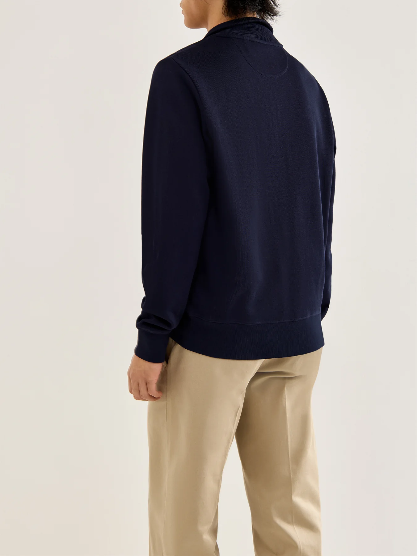 Sacker Rib Cotton Half Zip Blue - Image 5