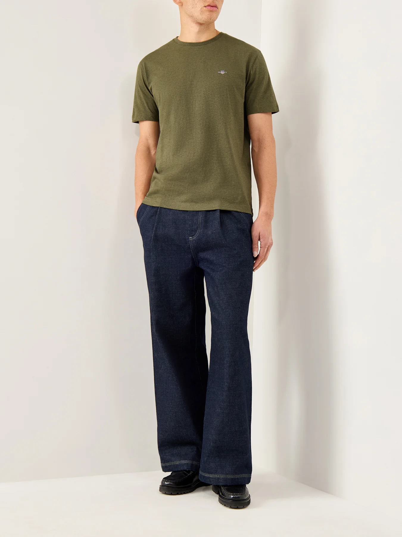 Shield T-Shirt Khaki Green Melange - Image 2