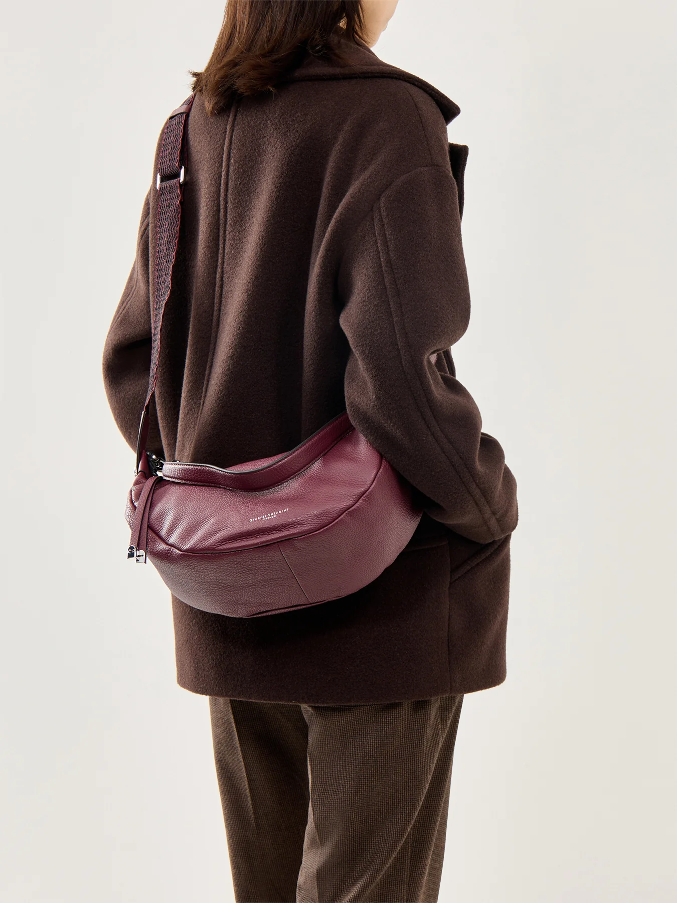 Aisha Crescent Crossbody Wine - Image 2