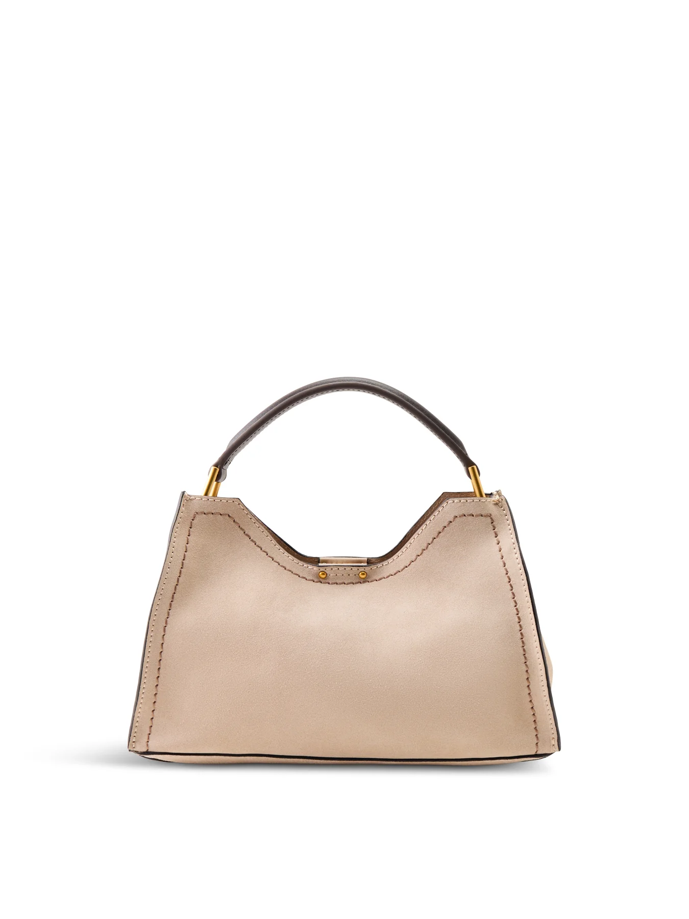 Aurora Medium Top Handle Leather Tote Beige