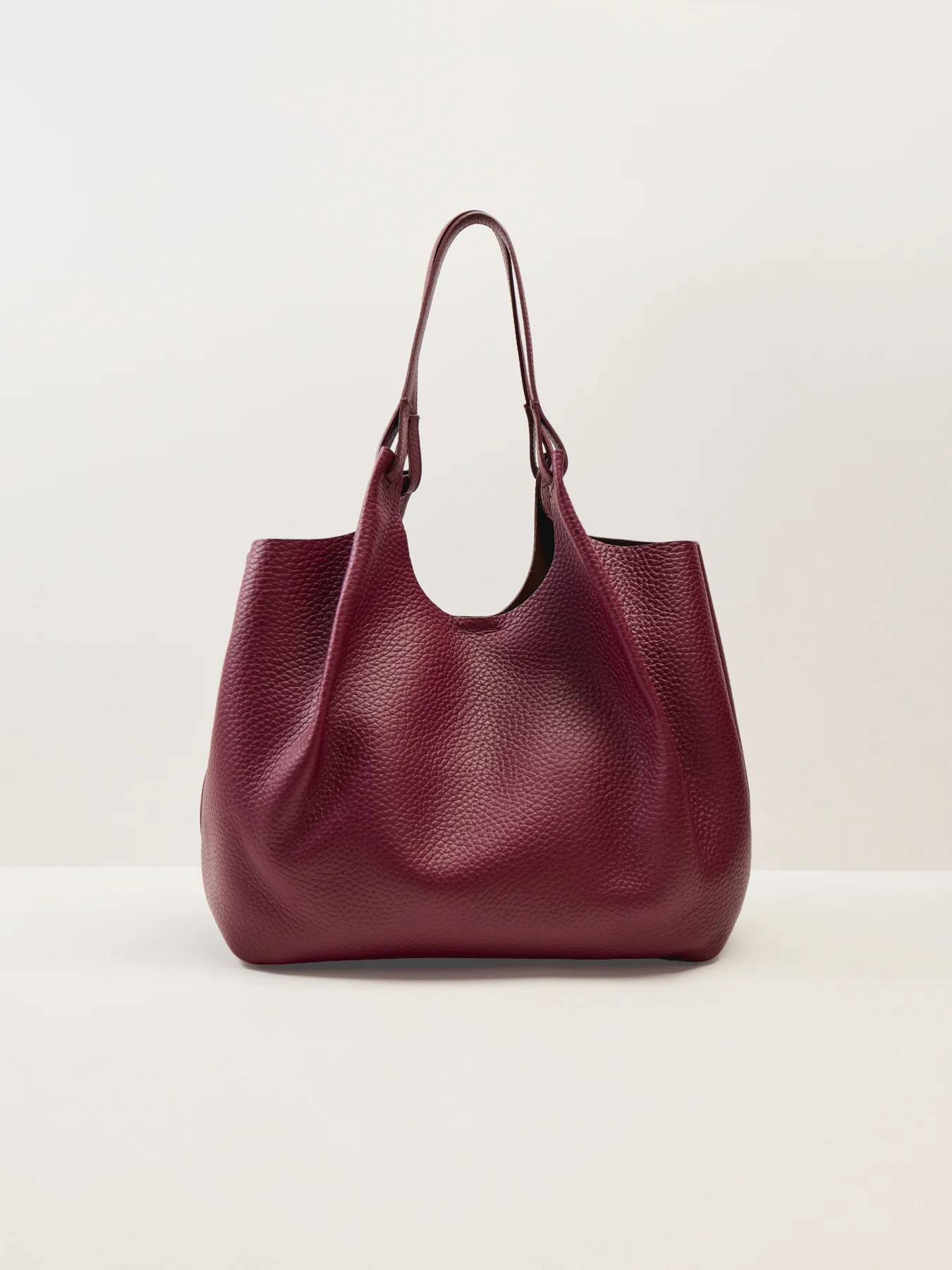 Dua Large Shoulder Leather Tote Bag Berry Wine - Image 3