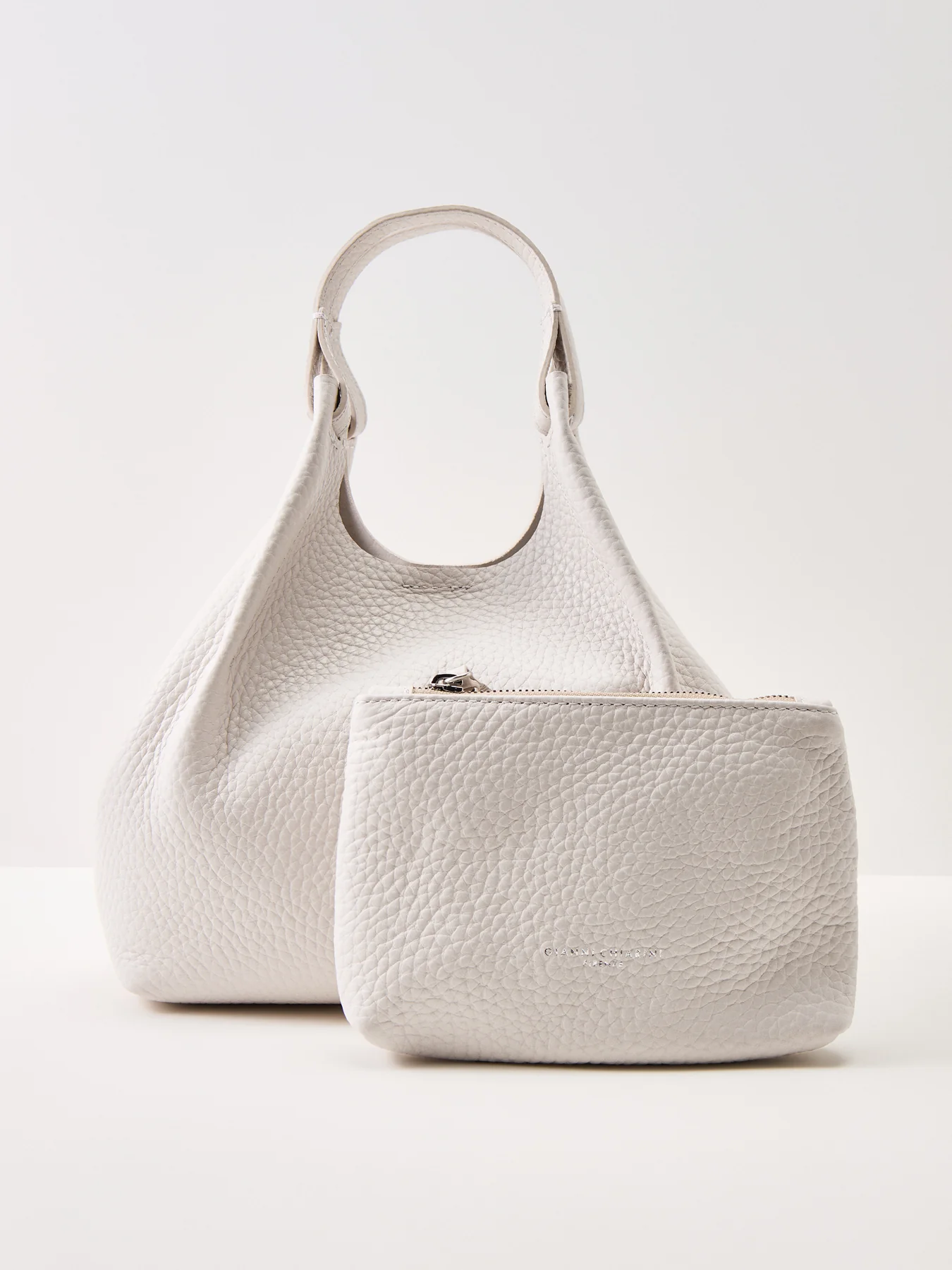 Dua Medium Leather Crossbody Bag White - Image 5