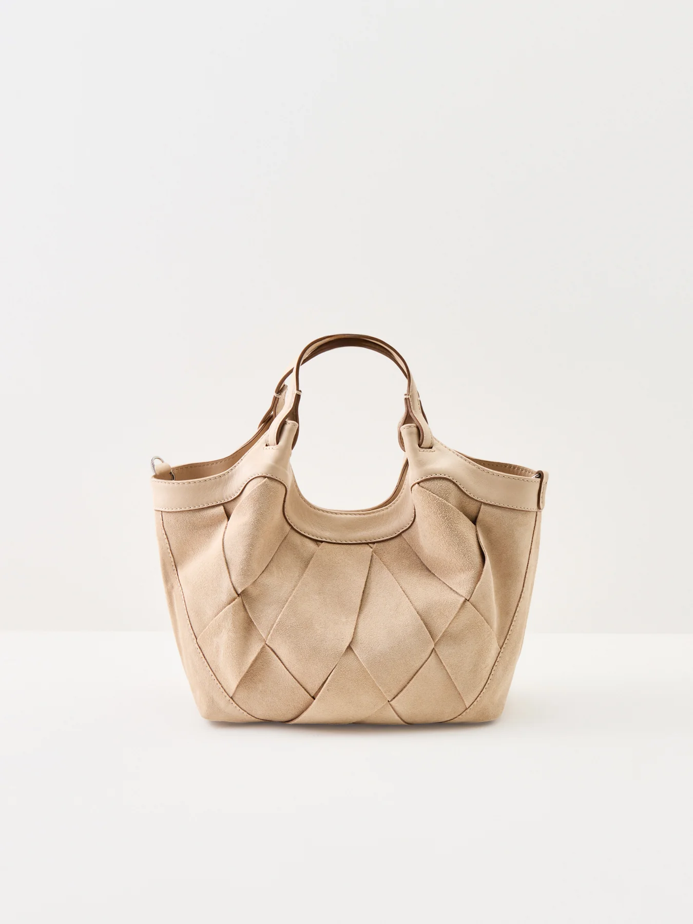 Dua Suede Medium Shoulder Tote Beige - Image 3