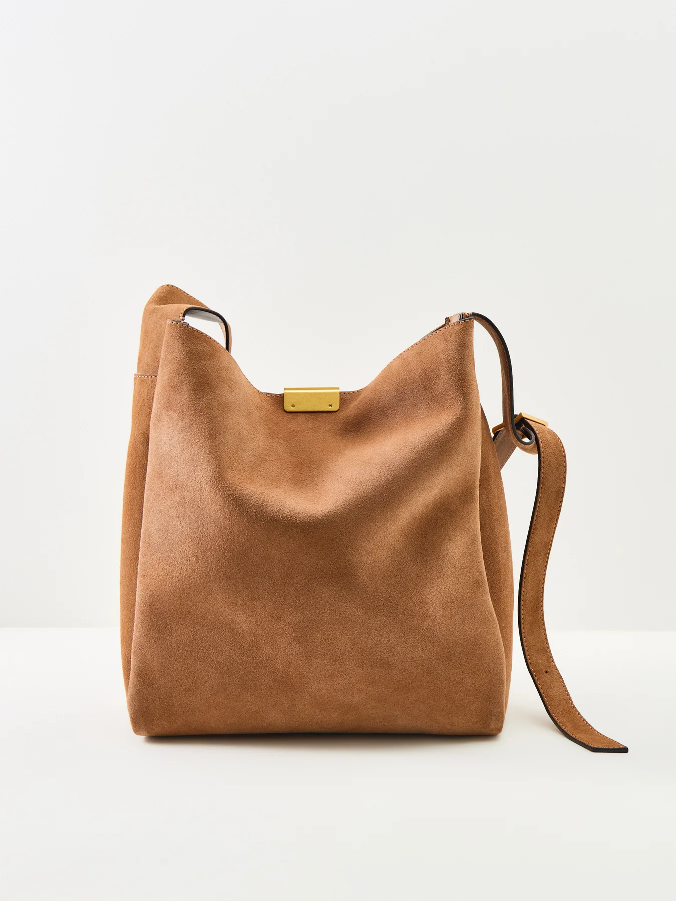 Slouch Leather Shoulder Tote Bag Brown - Image 3