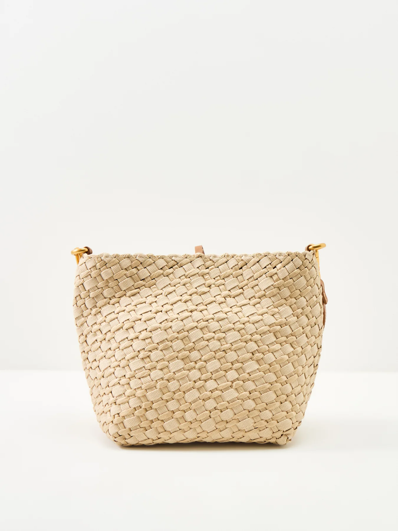 Mercy Straw Bucket Shoulder Bag Beige - Image 3