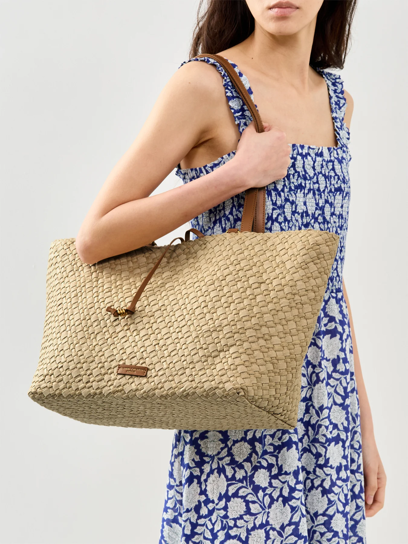 Mercy Straw Tote Bag Beige - Image 2