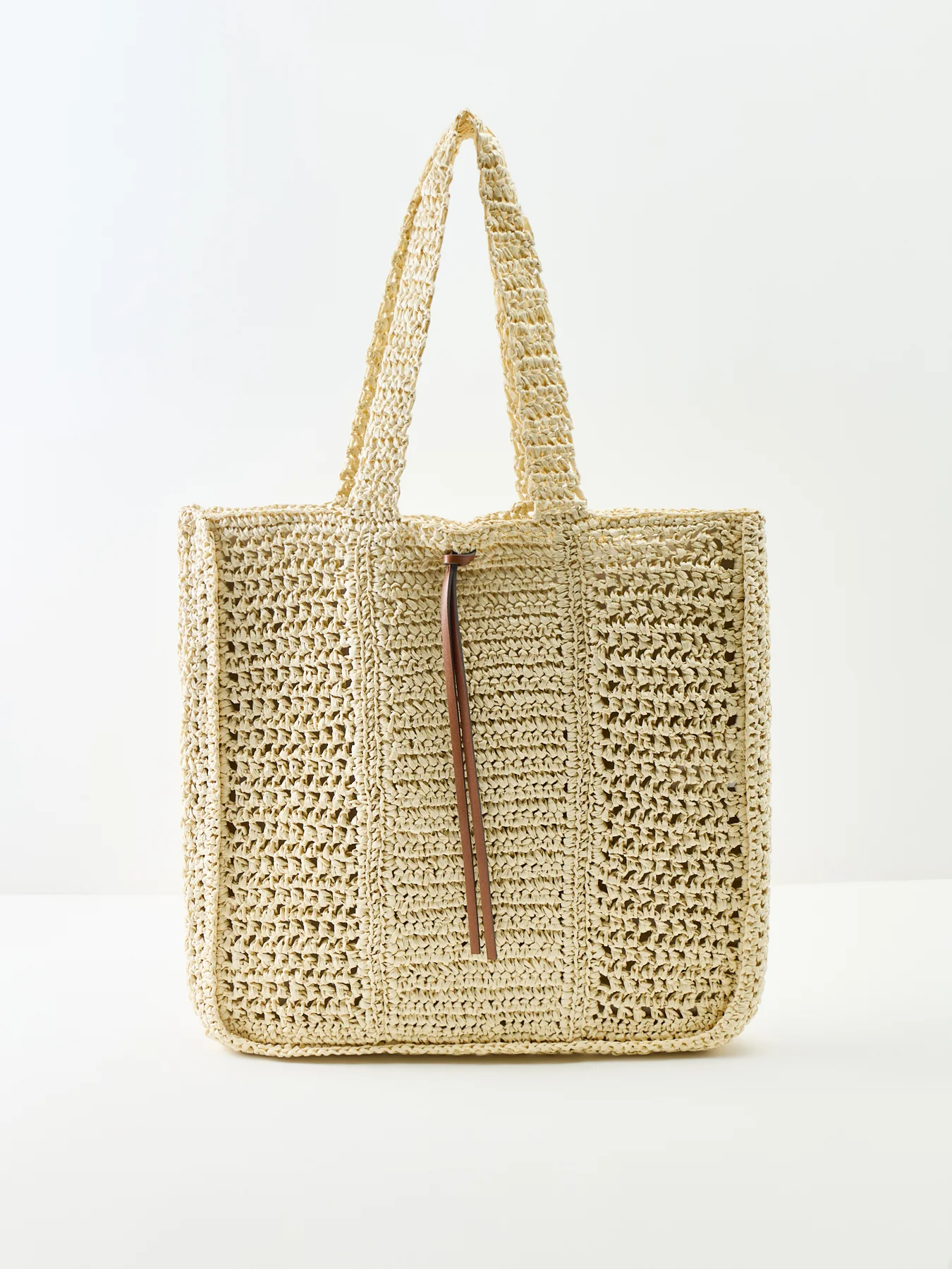 Nefeli Square Paper Tote Bag Cream - Image 3